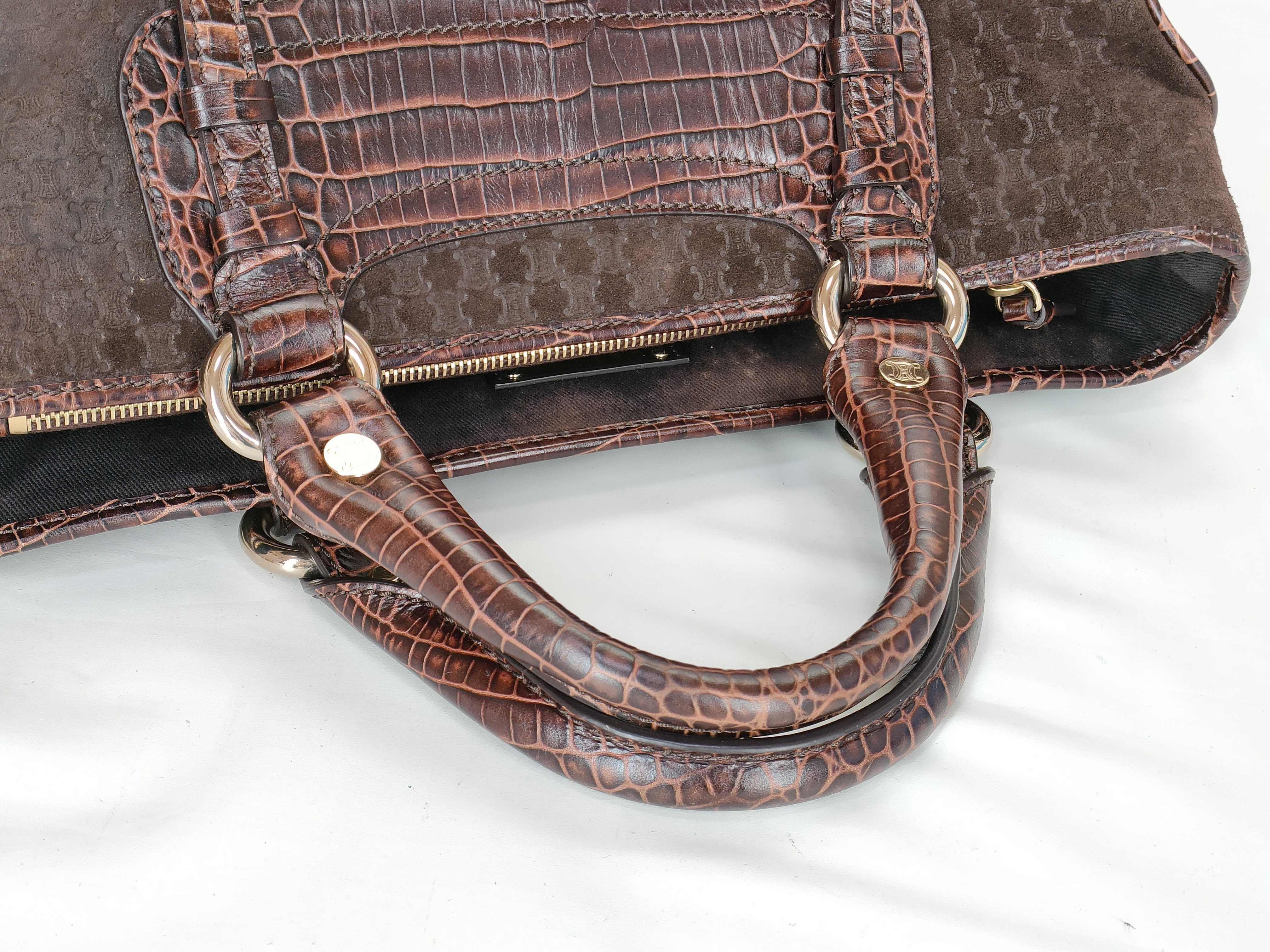 Boogie Macadam Crocodile Embossed Handbag — view 3