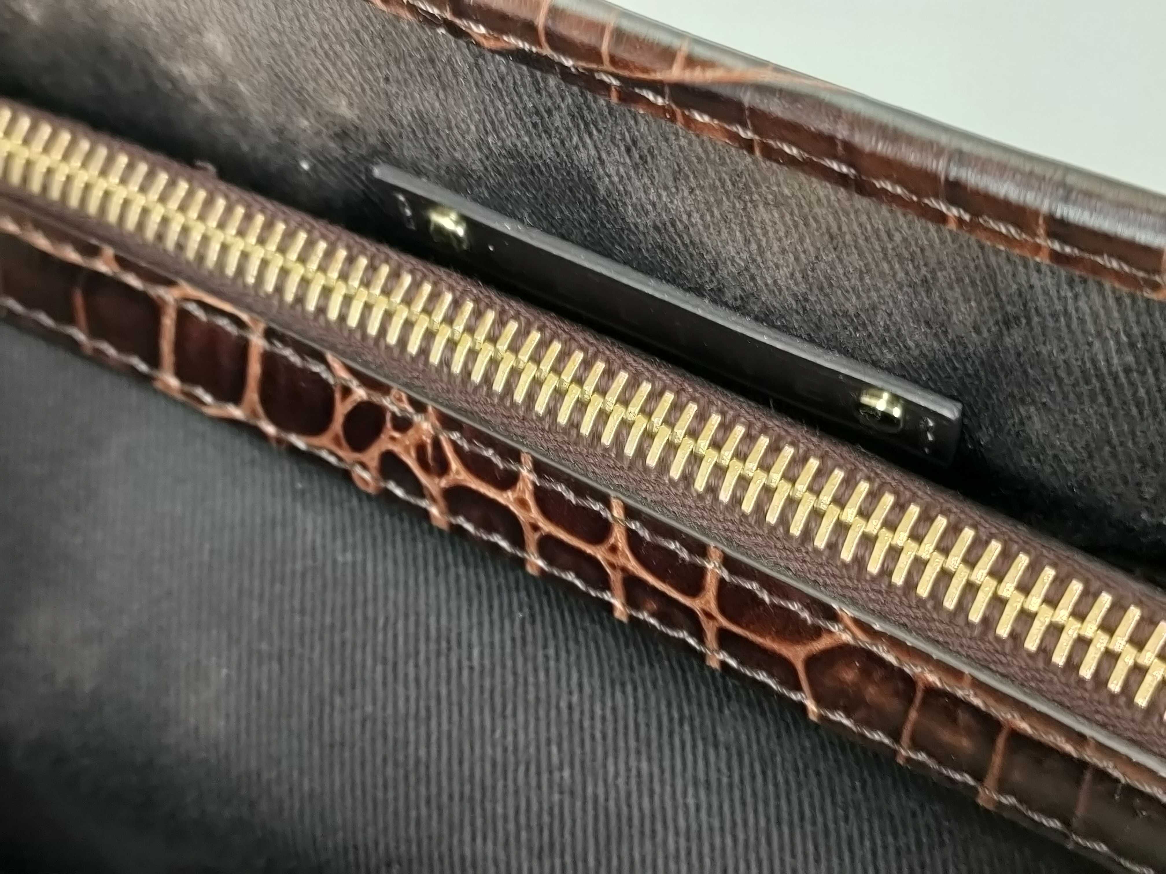 Boogie Macadam Crocodile Embossed Handbag — view 6