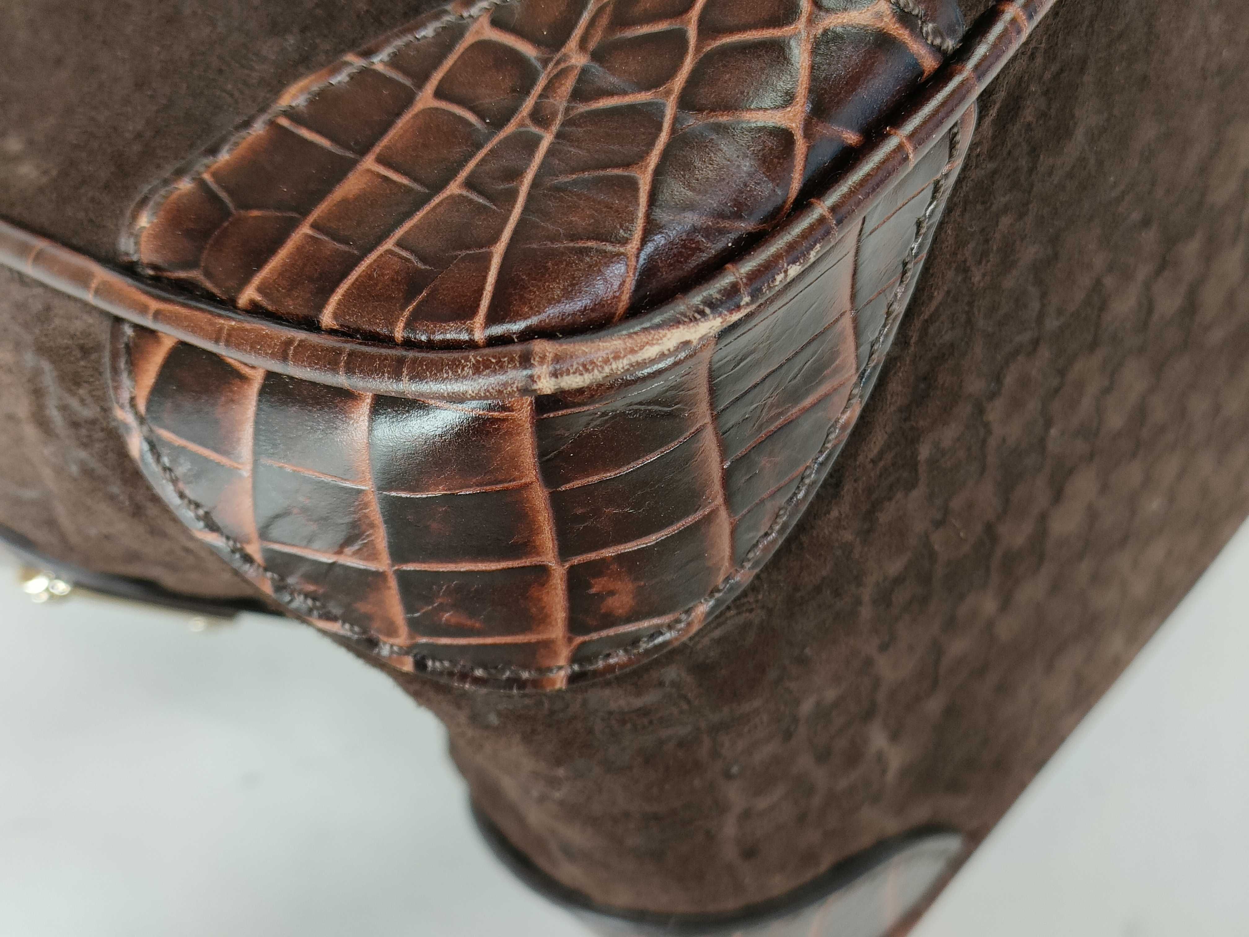 Boogie Macadam Crocodile Embossed Handbag — view 7