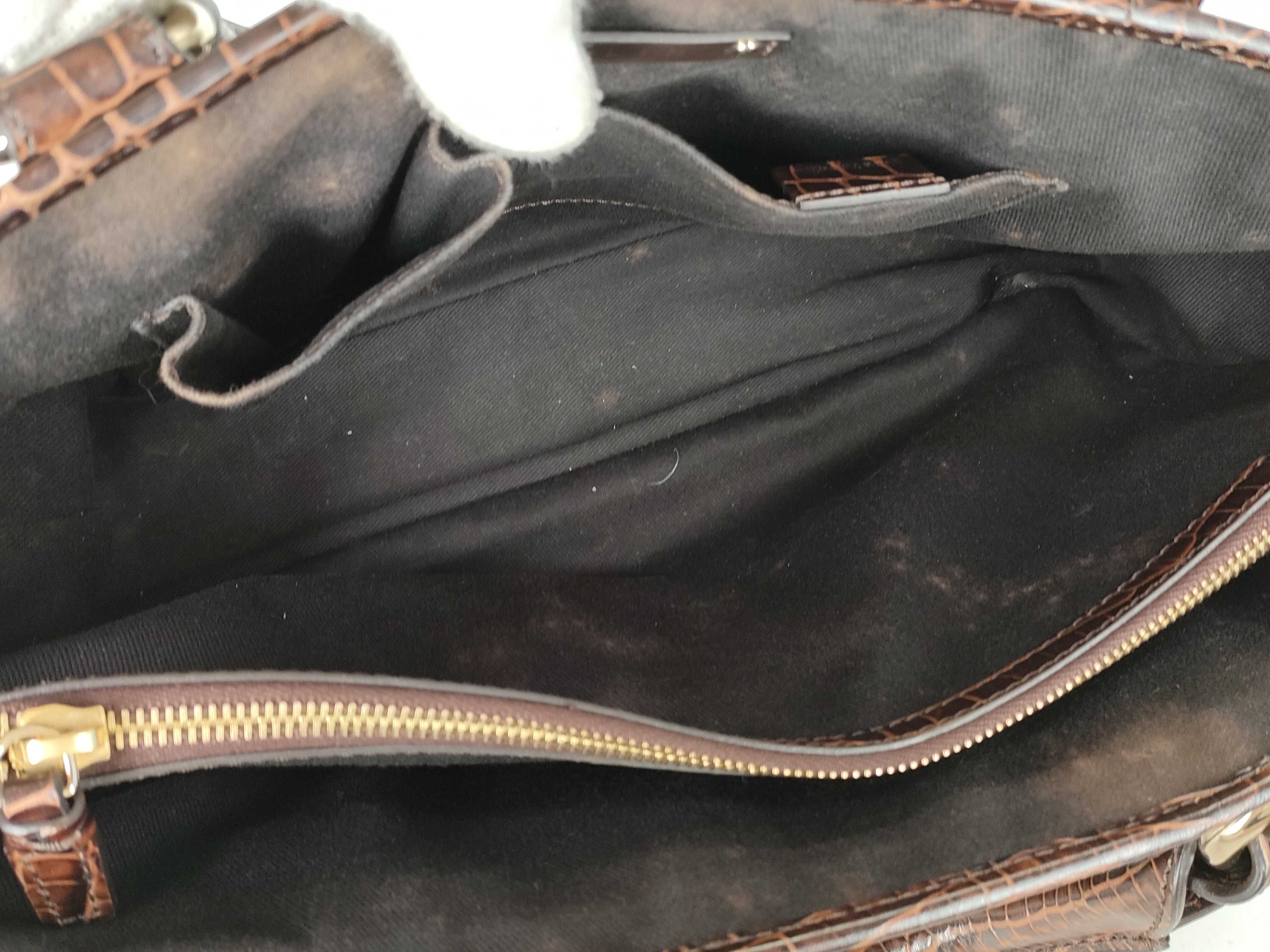 Boogie Macadam Crocodile Embossed Handbag — view 10