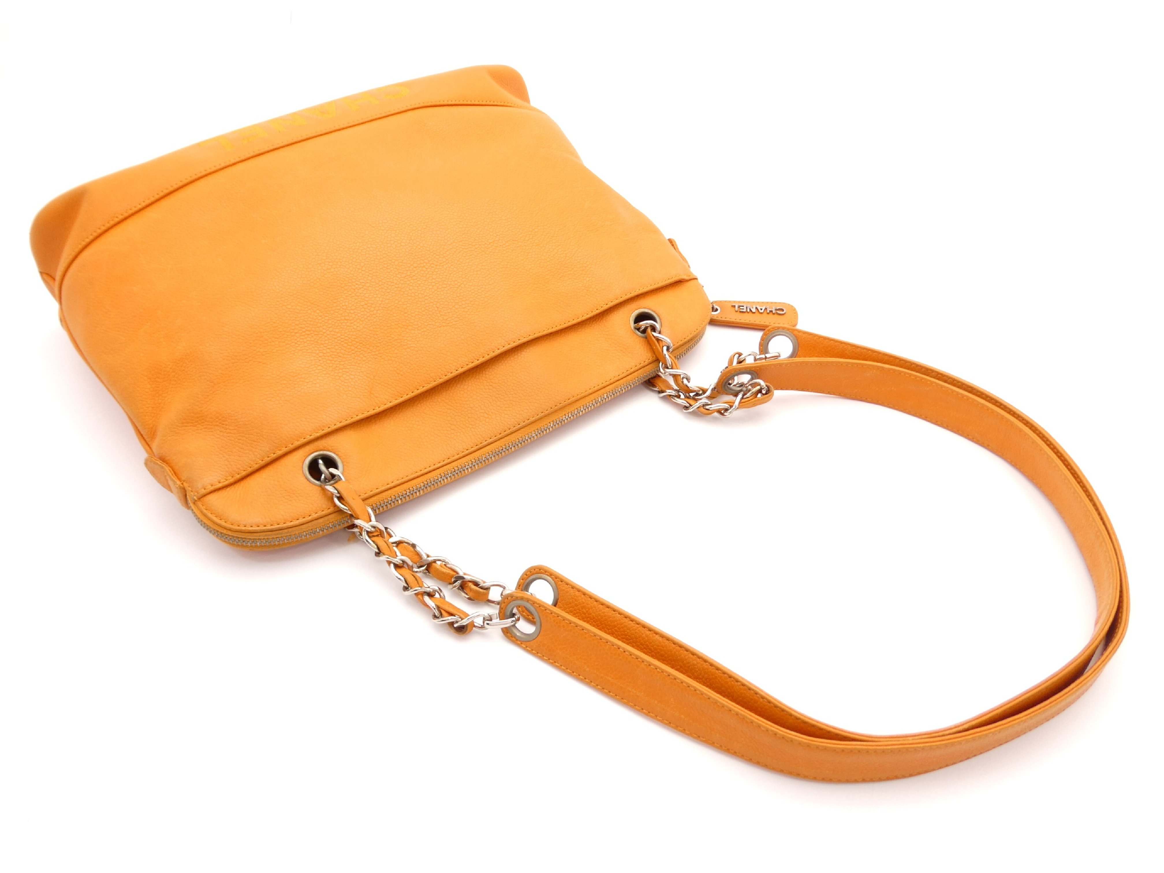 Caviar Skin Logo Chain Shoulder Bag — view 6