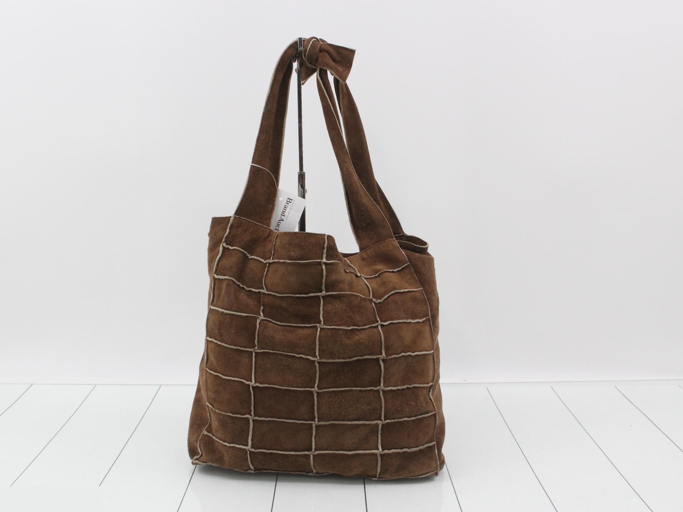 Chocolate bar suede patchwork tote bag — view 2