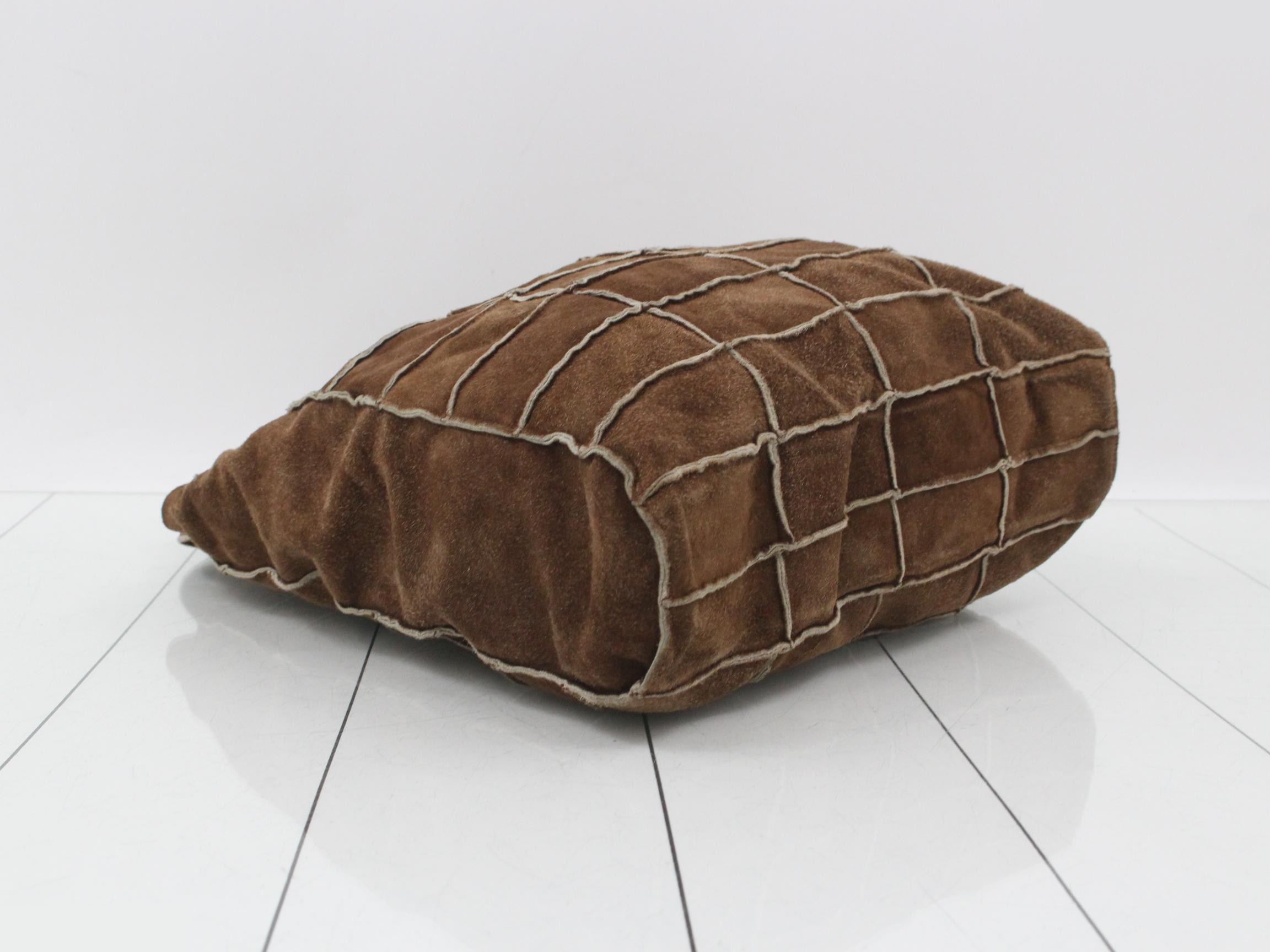 Chocolate bar suede patchwork tote bag — view 5