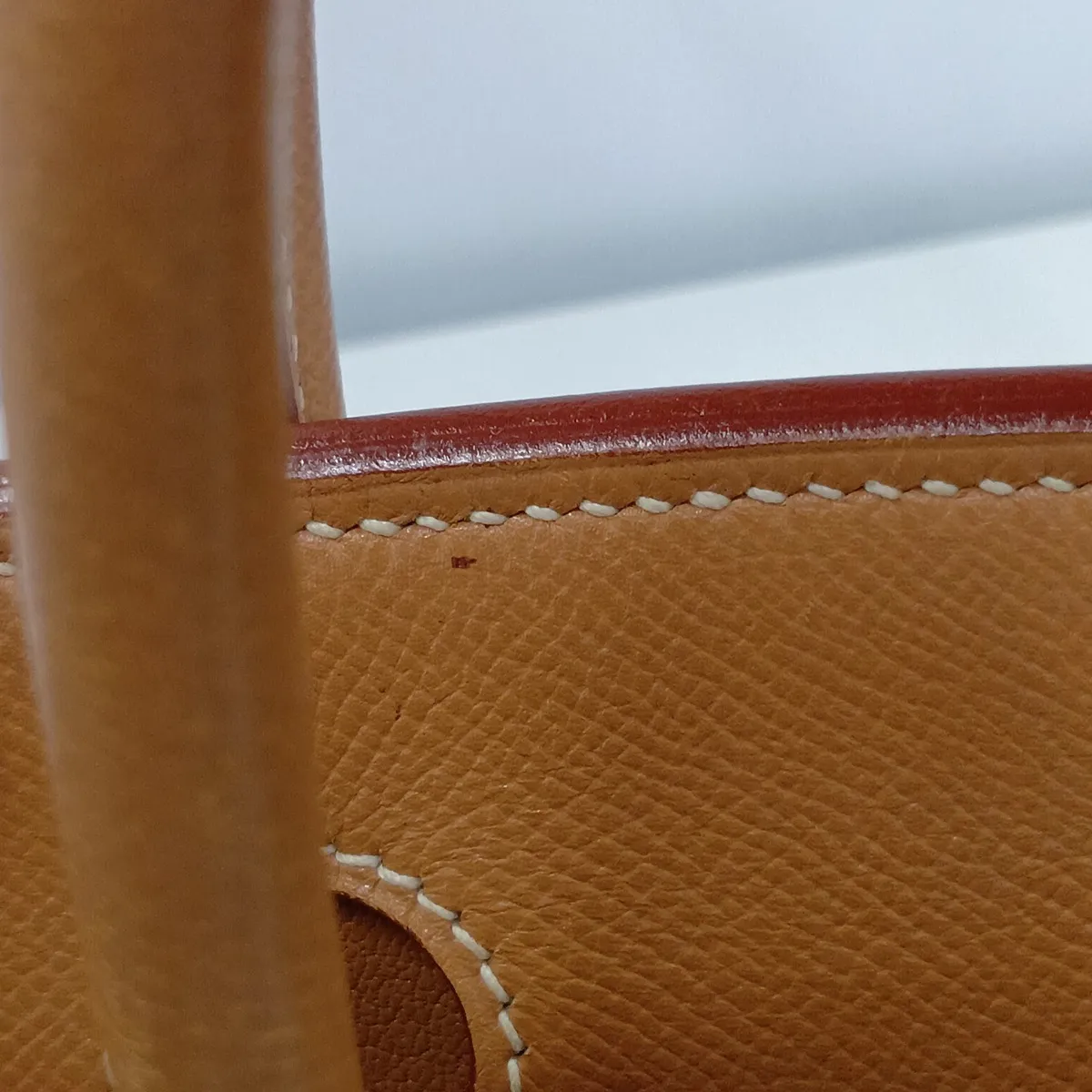 [Individually packaged] Hermes Birkin 30 Letournée Courchevel Natural Gold Hardware B: 1998 Key not included — view 12