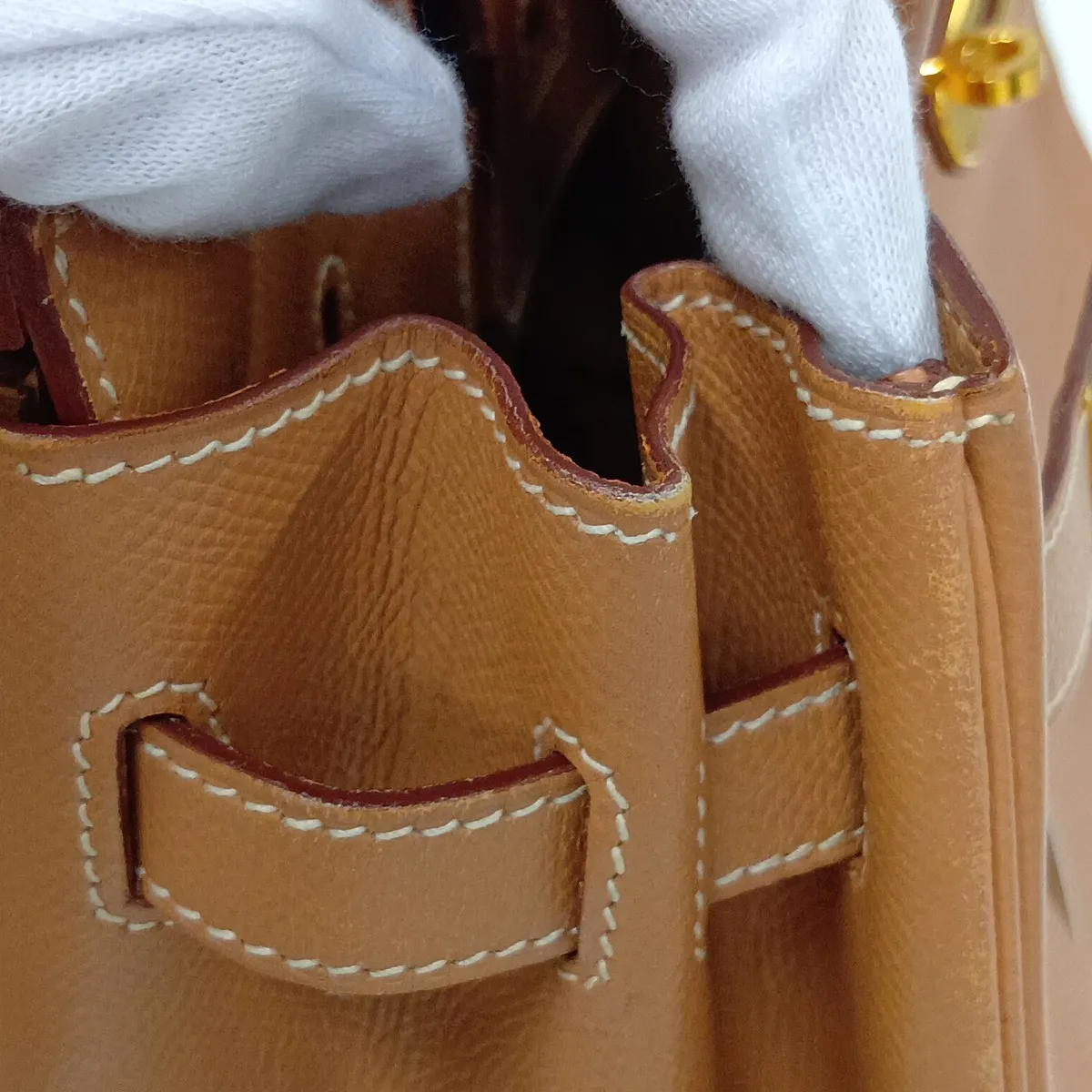 [Individually packaged] Hermes Birkin 30 Letournée Courchevel Natural Gold Hardware B: 1998 Key not included — view 14