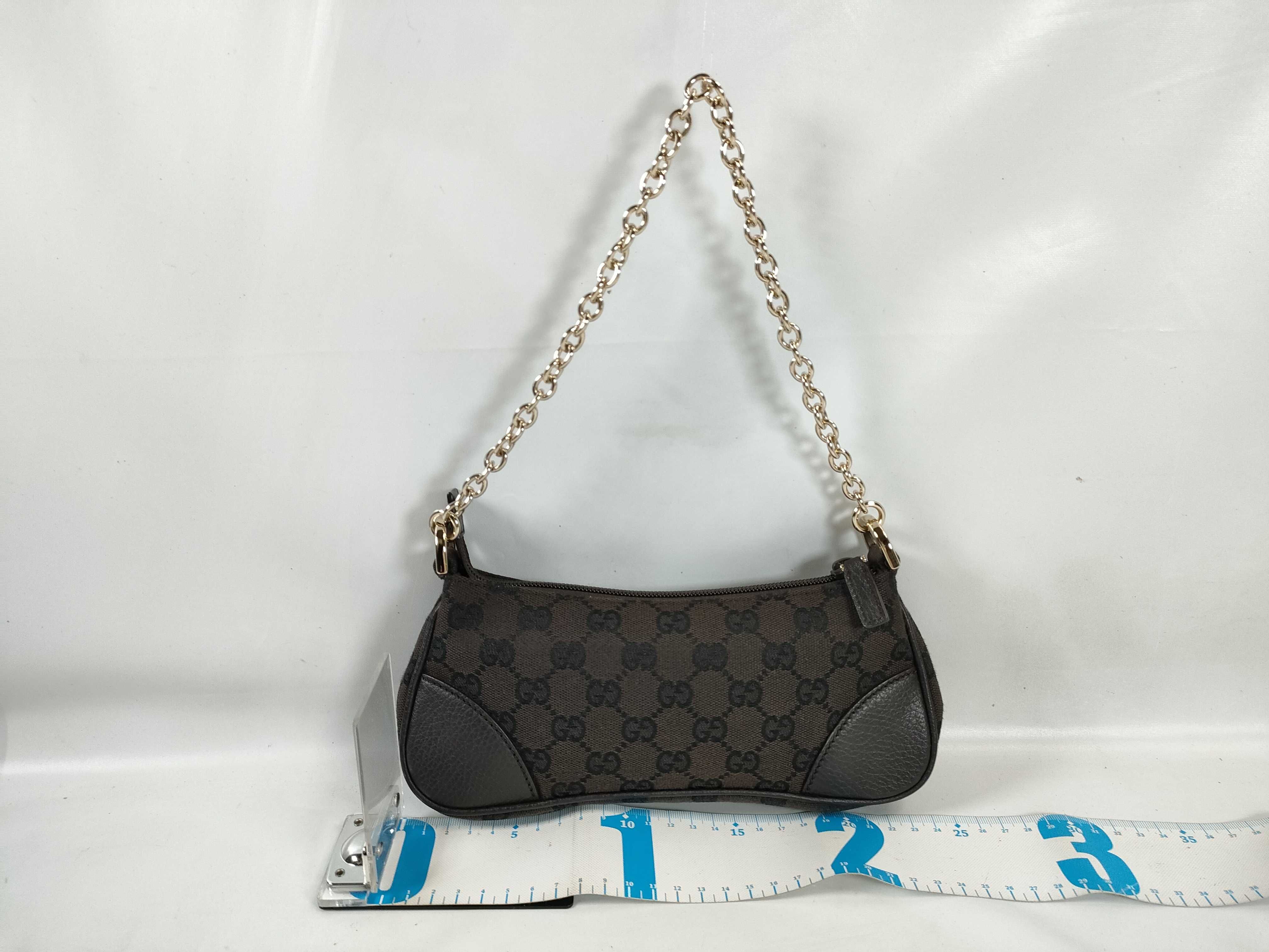 GG Canvas Chain Handbag, Dark Brown — view 2