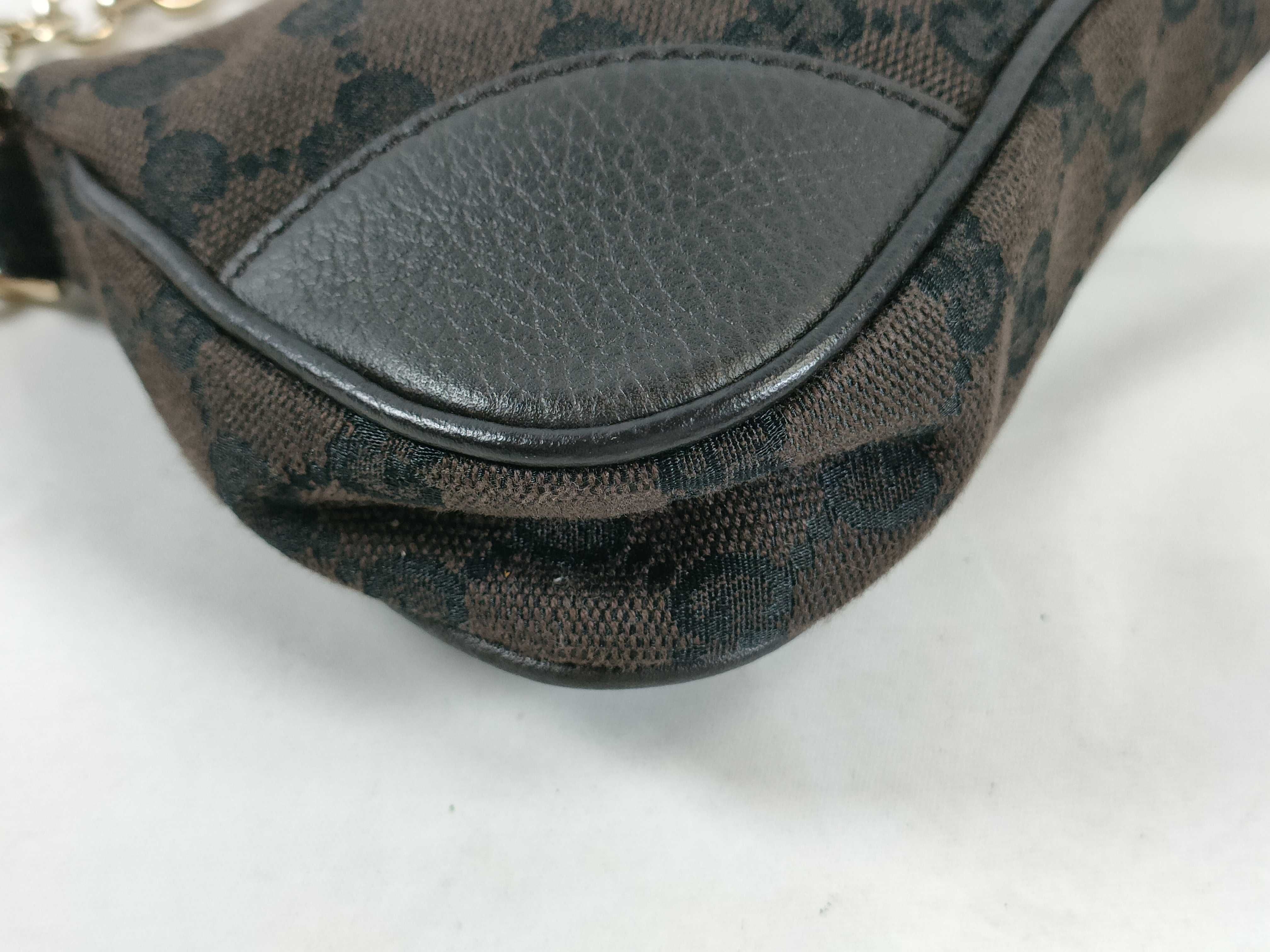 GG Canvas Chain Handbag, Dark Brown — view 5
