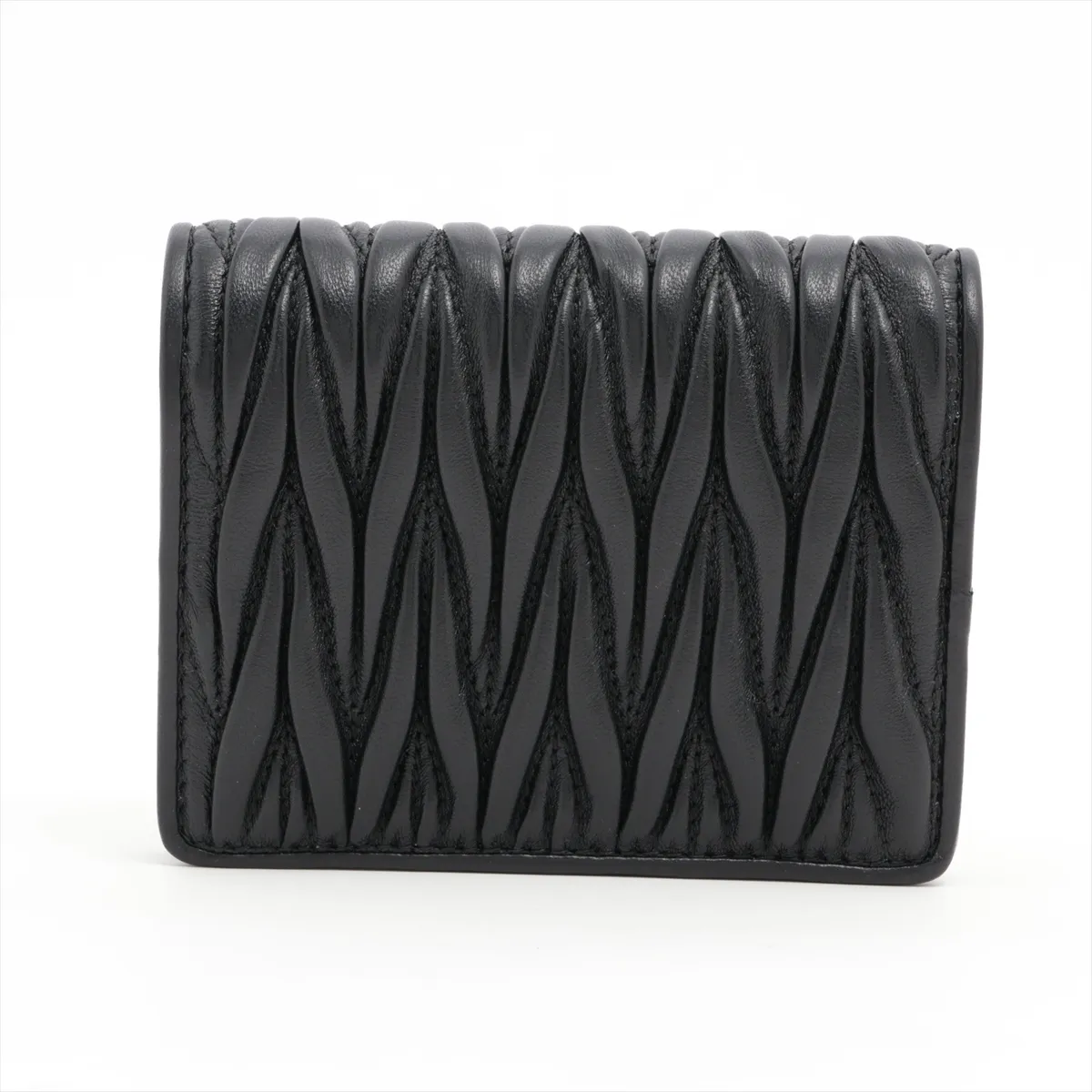 Matelasse 5MV204 Leather Compact Wallet Black — view 2