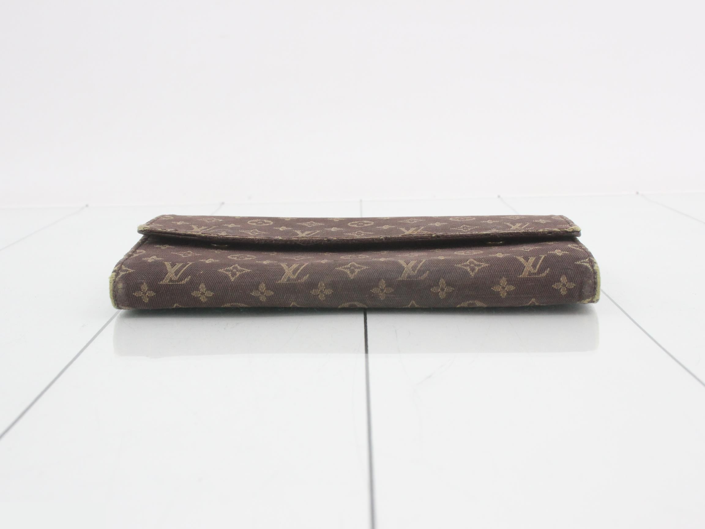 Monogram Mini Lin Portefeuille Sarah Ebene Bi-fold Long Wallet — view 3