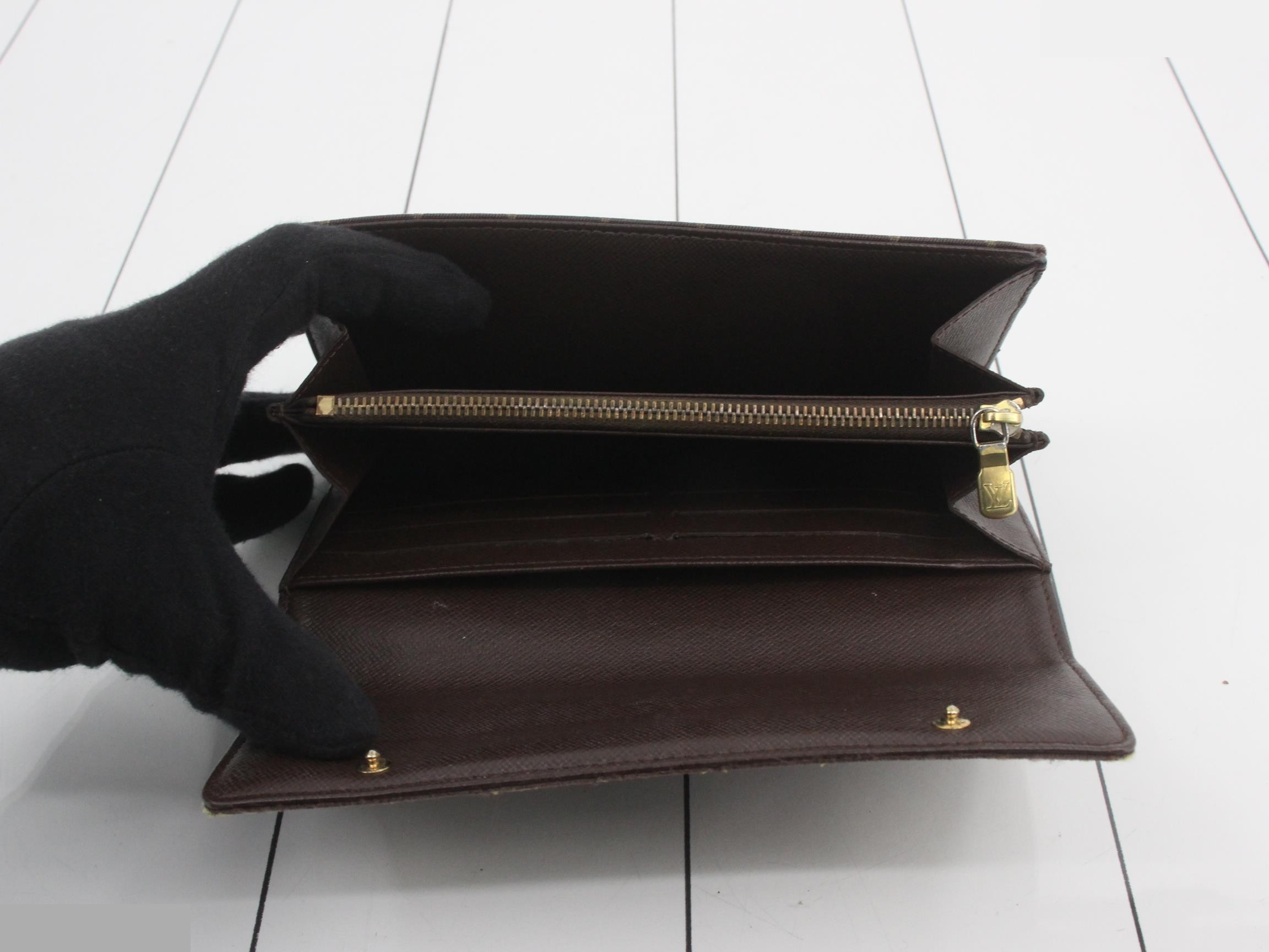 Monogram Mini Lin Portefeuille Sarah Ebene Bi-fold Long Wallet — view 4