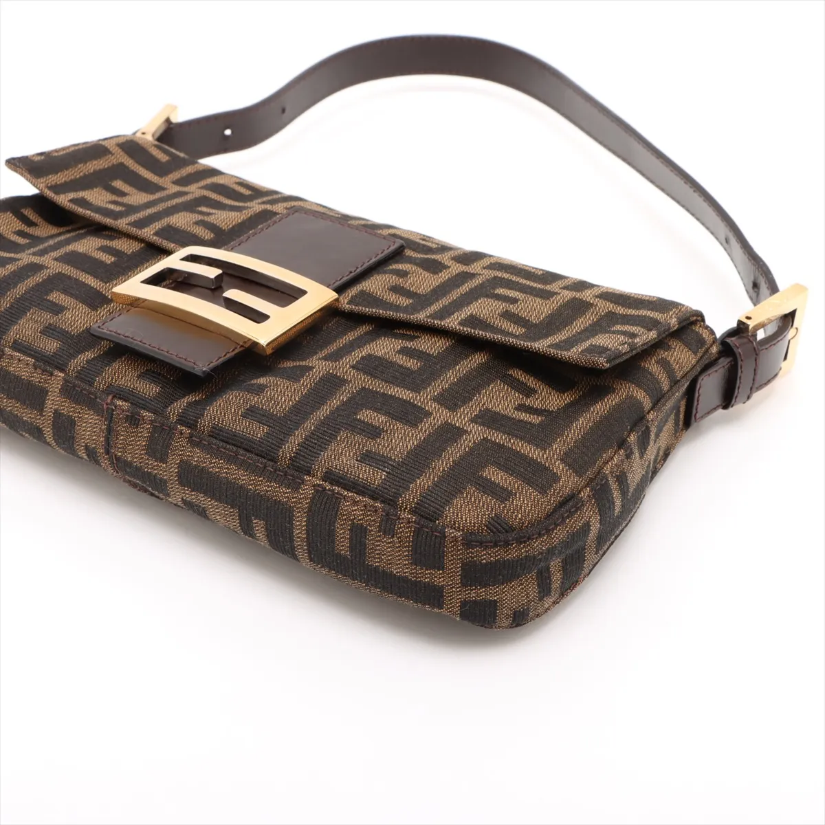 Zucca Mamma Bucket Canvas x Leather Shoulder Bag Brown 26424 — view 3