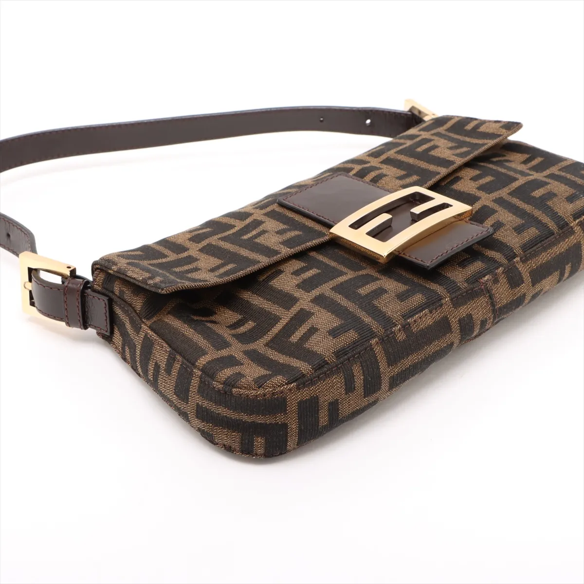 Zucca Mamma Bucket Canvas x Leather Shoulder Bag Brown 26424 — view 4