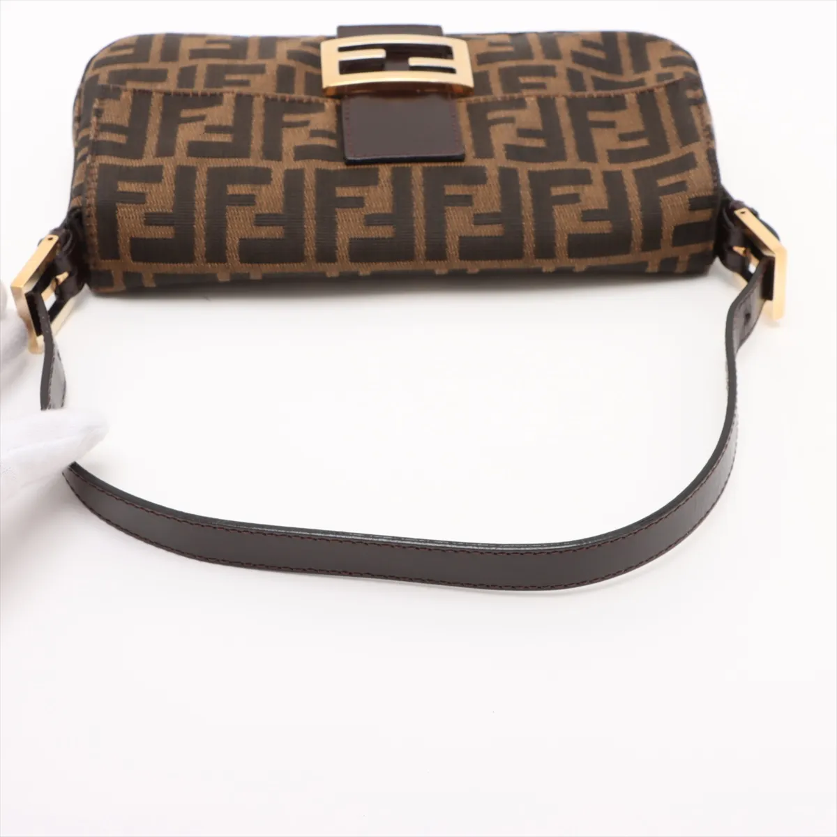 Zucca Mamma Bucket Canvas x Leather Shoulder Bag Brown 26424 — view 5