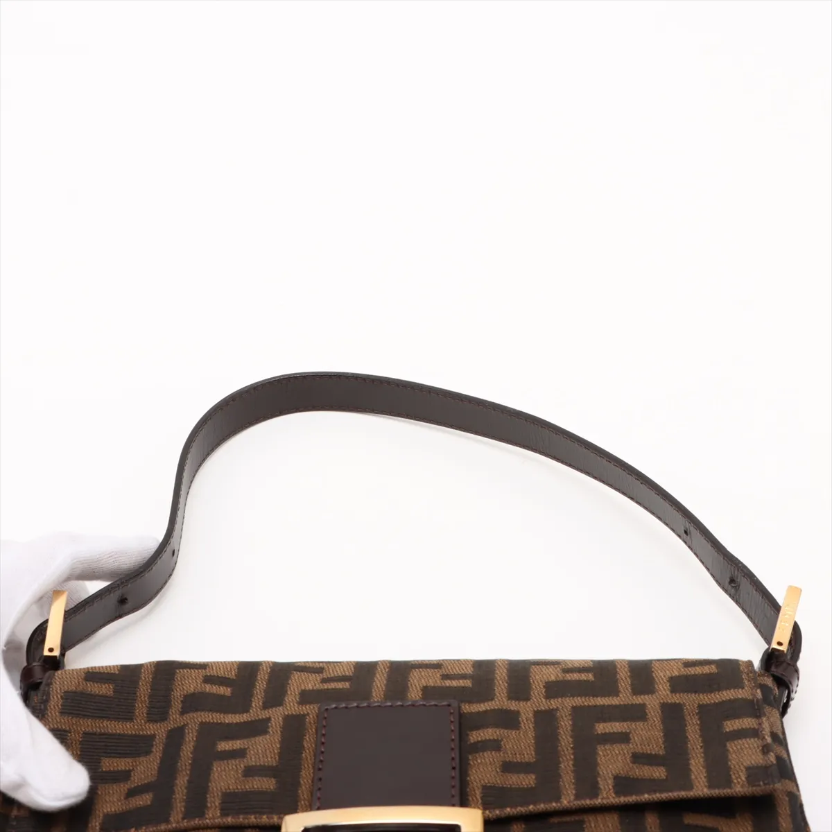 Zucca Mamma Bucket Canvas x Leather Shoulder Bag Brown 26424 — view 6