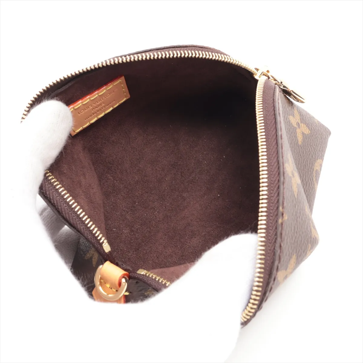 Monogram Cosmetic Purse M25653 Brown Pouch (RFID detected) — view 3