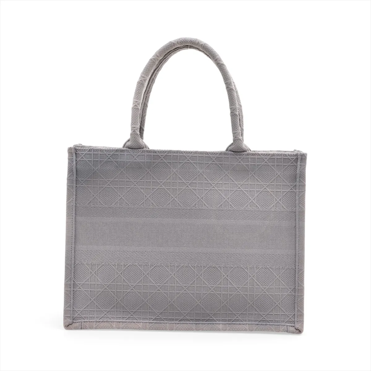 Cannage Book Tote Medium Canvas Tote Bag, Gray — view 2