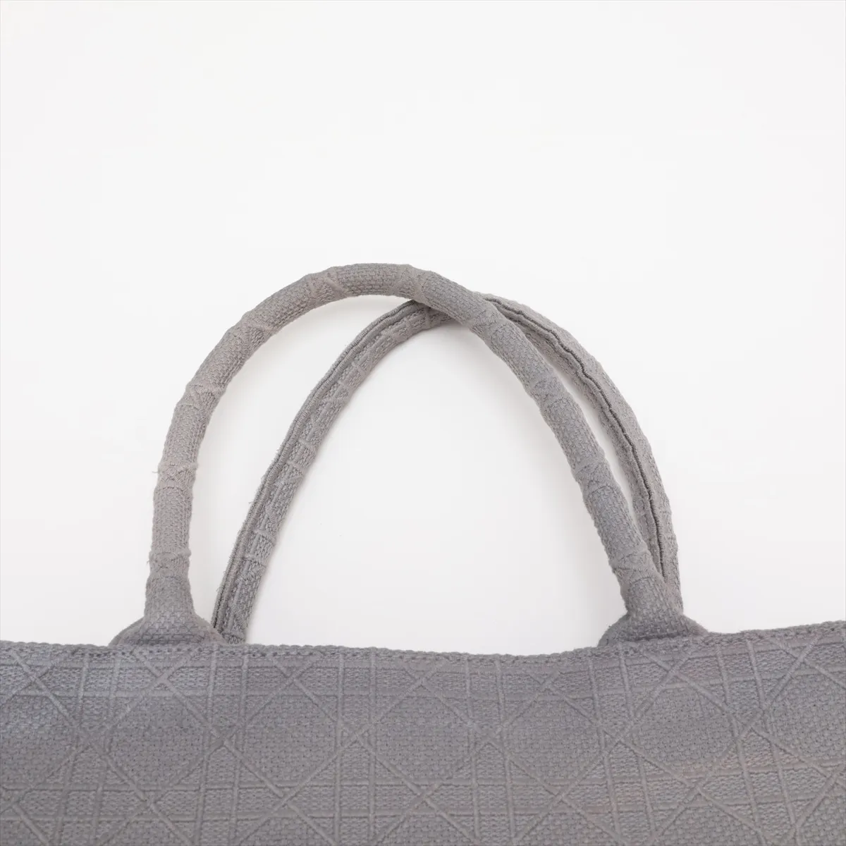 Cannage Book Tote Medium Canvas Tote Bag, Gray — view 6