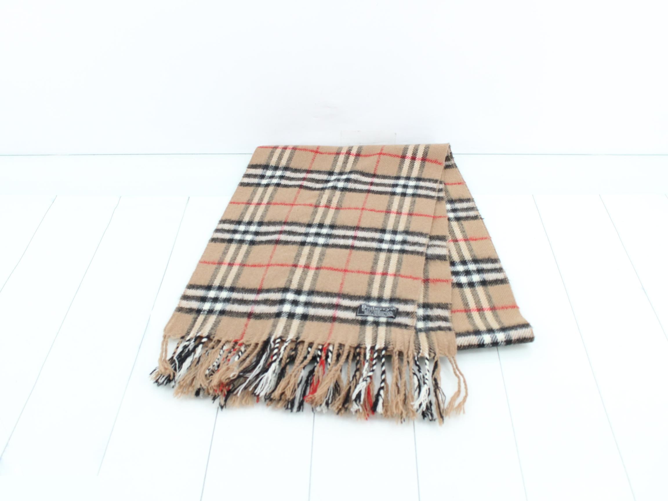 Nova Check Scarf, Beige, 100% Wool — view 2