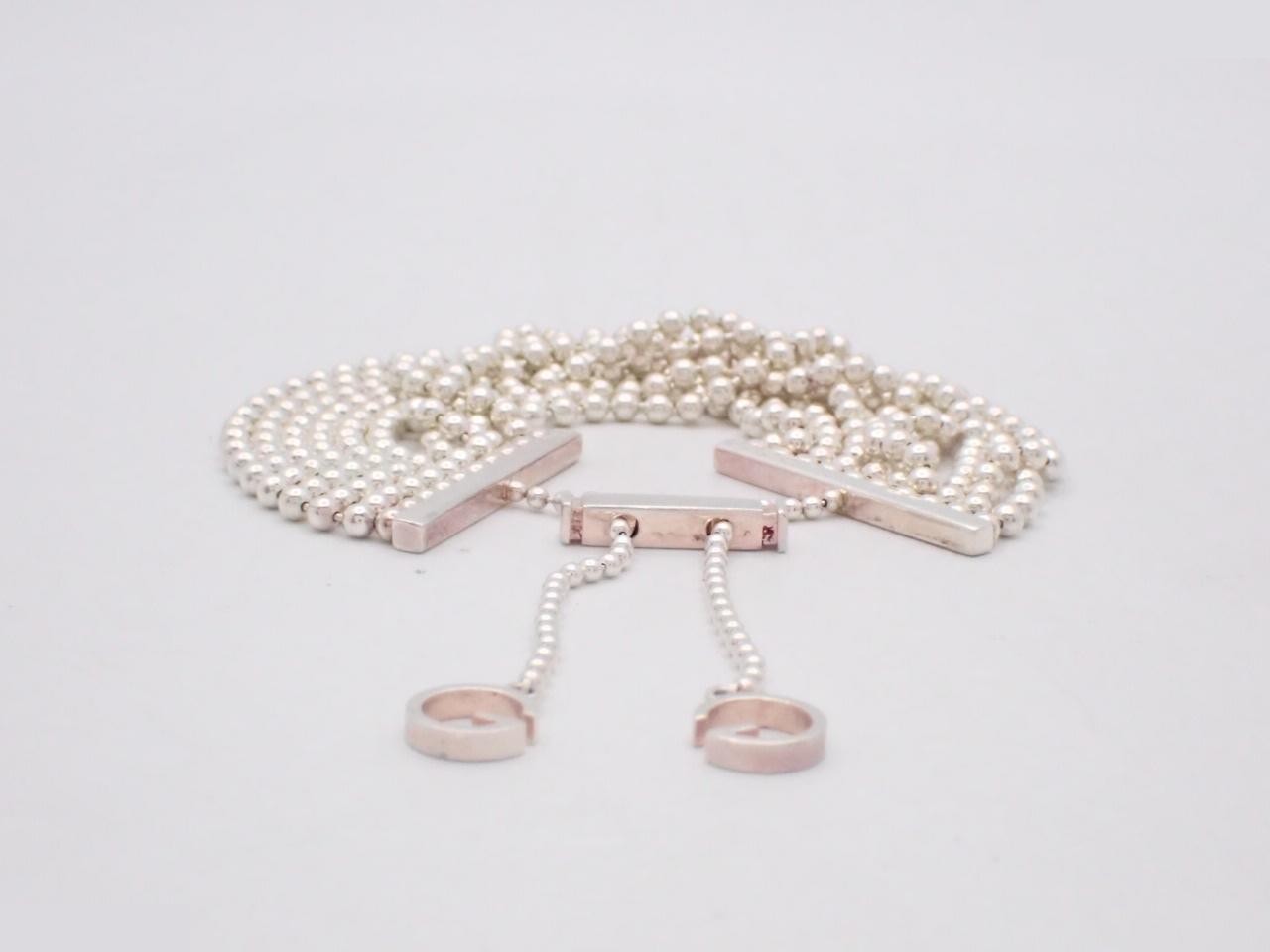 SV925 10-strand ball chain bracelet, 44.1g, wrist size approximately 15-22cm — view 2