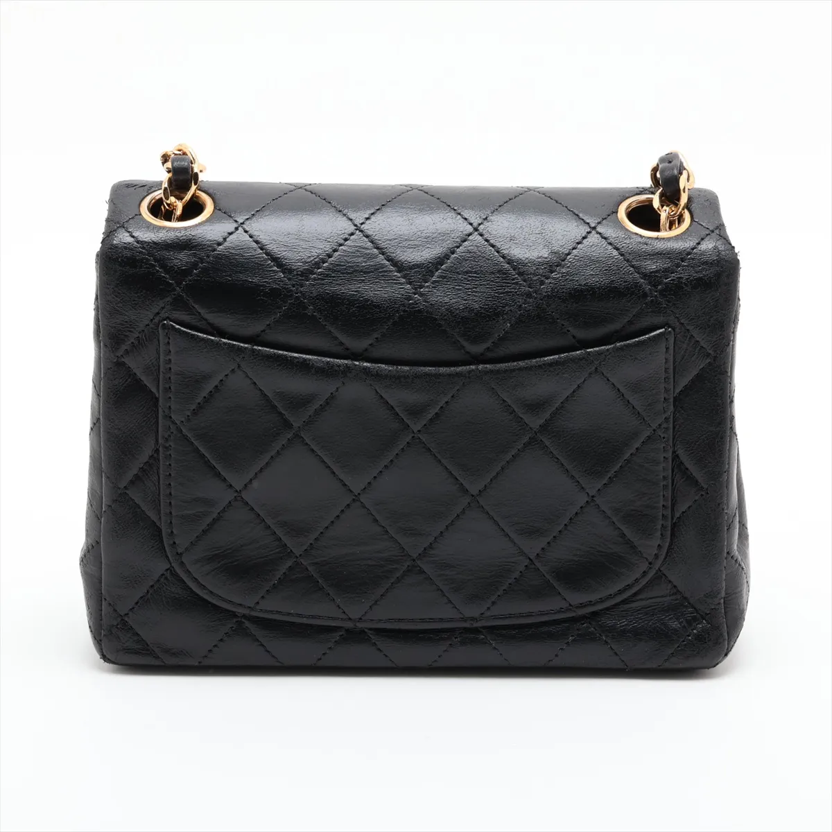 Mini Matelassé 17 Leather Single Flap Single Chain Bag, Black with Gold Hardware, 1477381, Series 1, A01115 — view 2