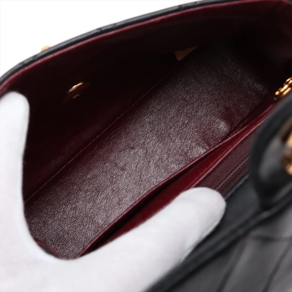 Mini Matelassé 17 Leather Single Flap Single Chain Bag, Black with Gold Hardware, 1477381, Series 1, A01115 — view 6