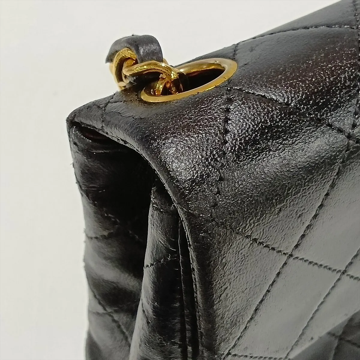 Mini Matelassé 17 Leather Single Flap Single Chain Bag, Black with Gold Hardware, 1477381, Series 1, A01115 — view 10