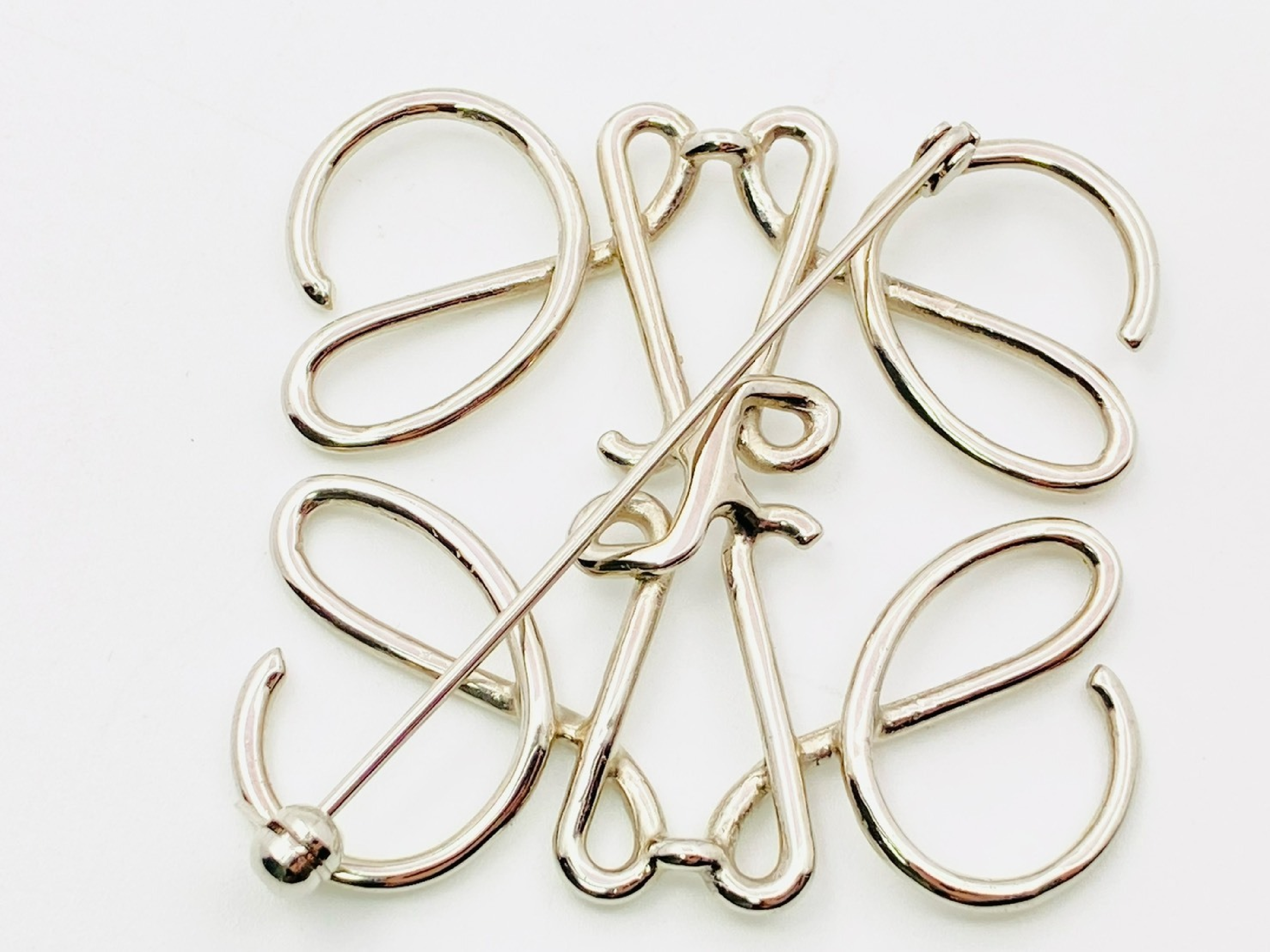 Anagram Brooch, Metal, Silver Brooch — view 2