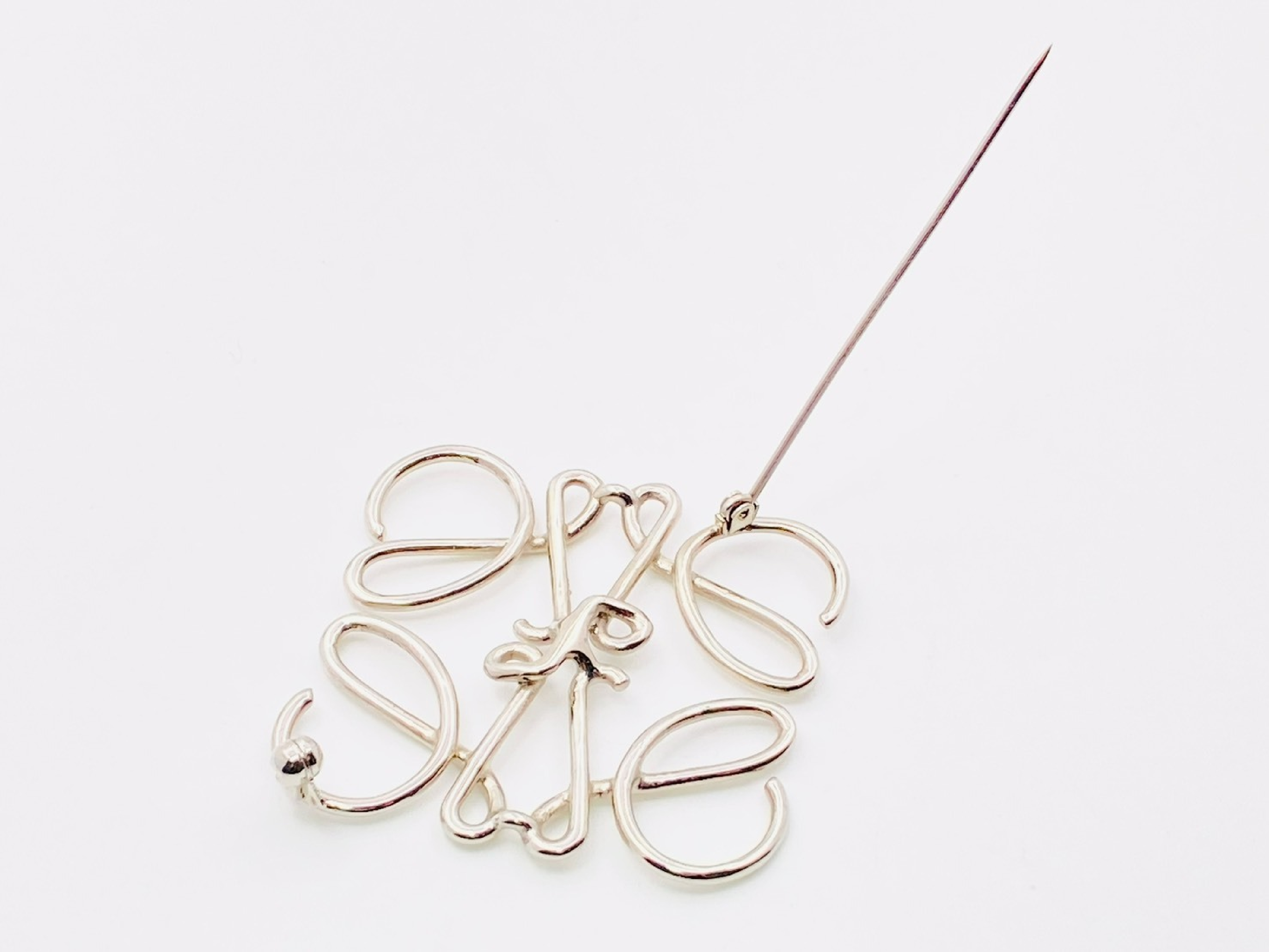 Anagram Brooch, Metal, Silver Brooch — view 3