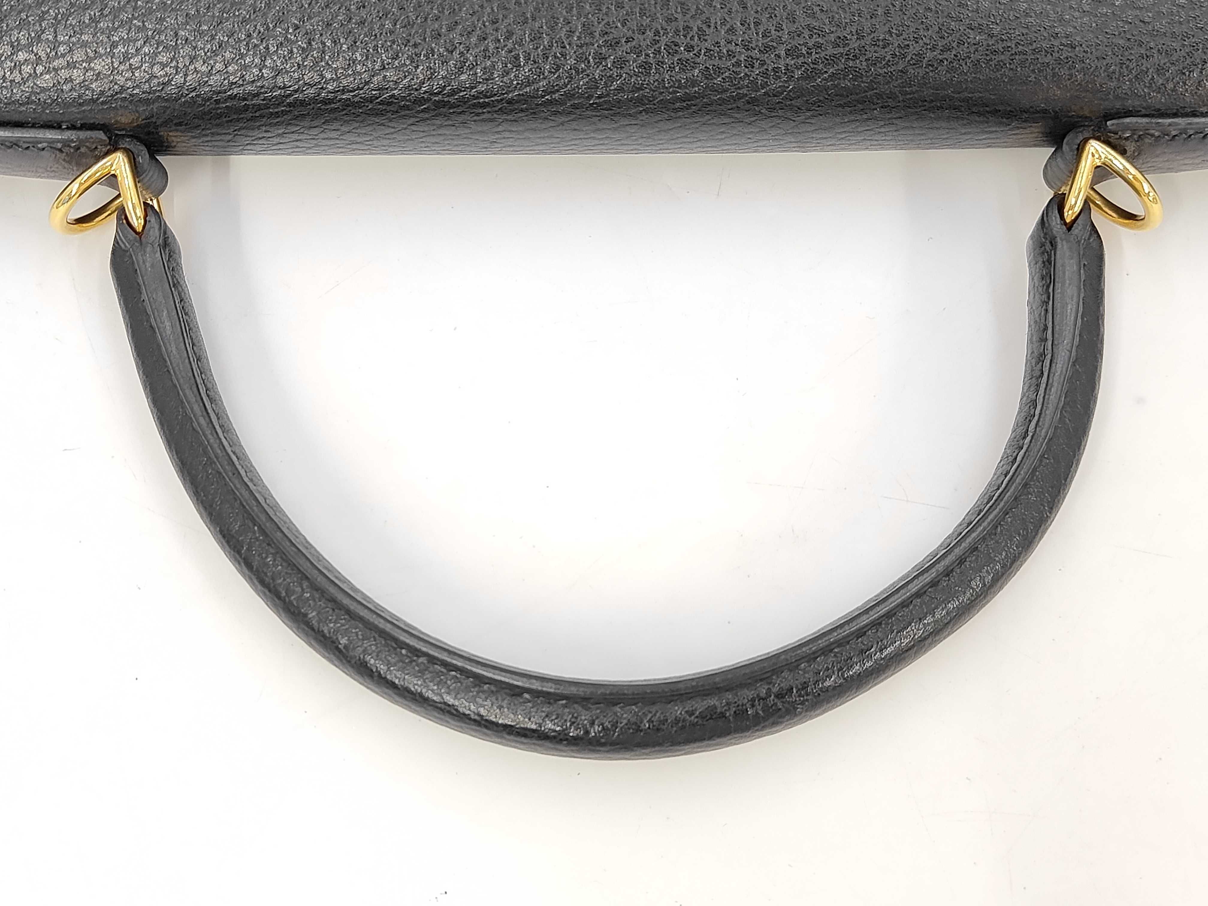 Kelly 35, external stitching, Noir Ardennes leather, gold hardware, D stamp, handbag — view 5