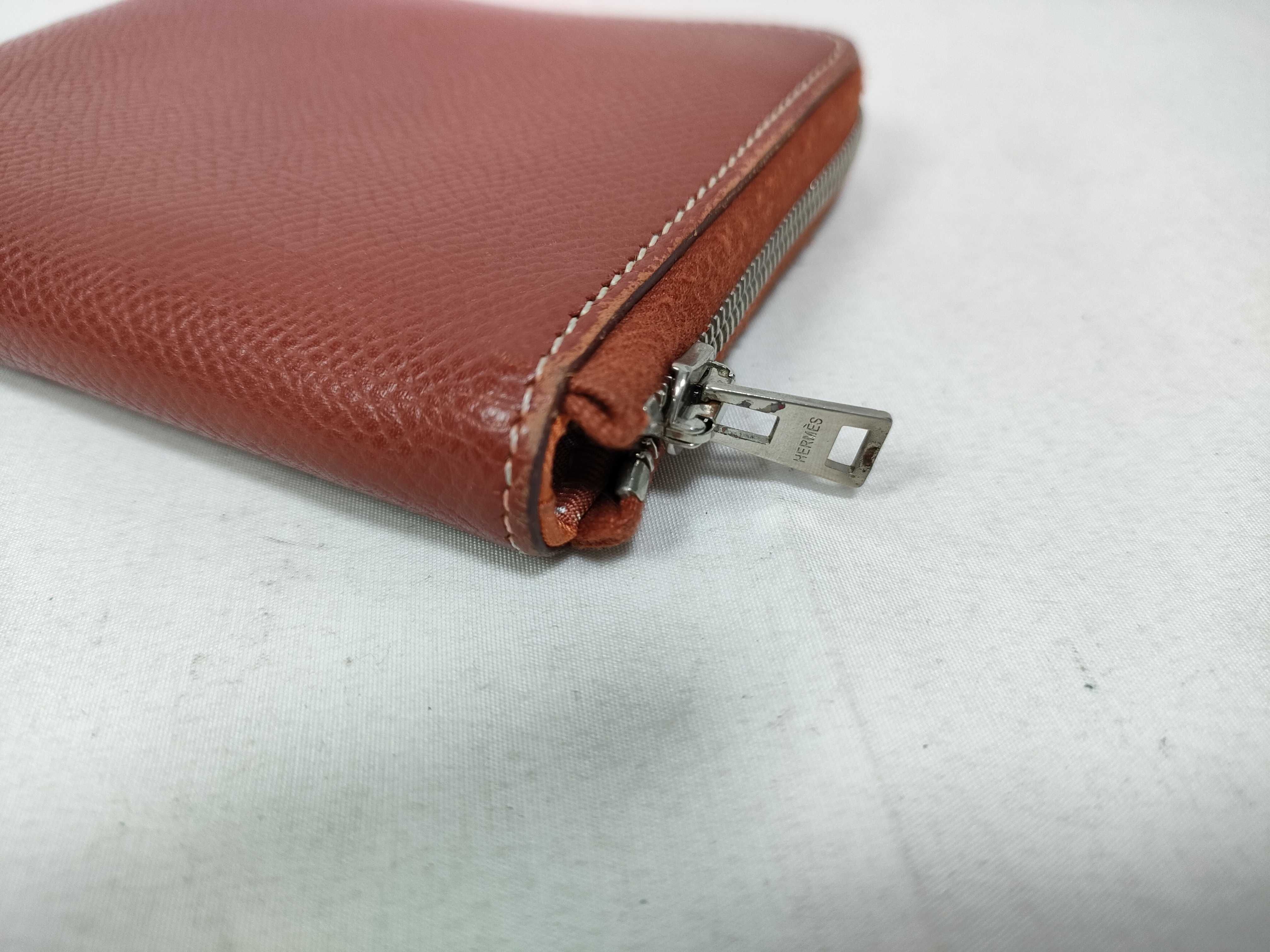Azap Compact Silk In Wallet, Veau Epsom Leather, Brown, O Stamp — view 3