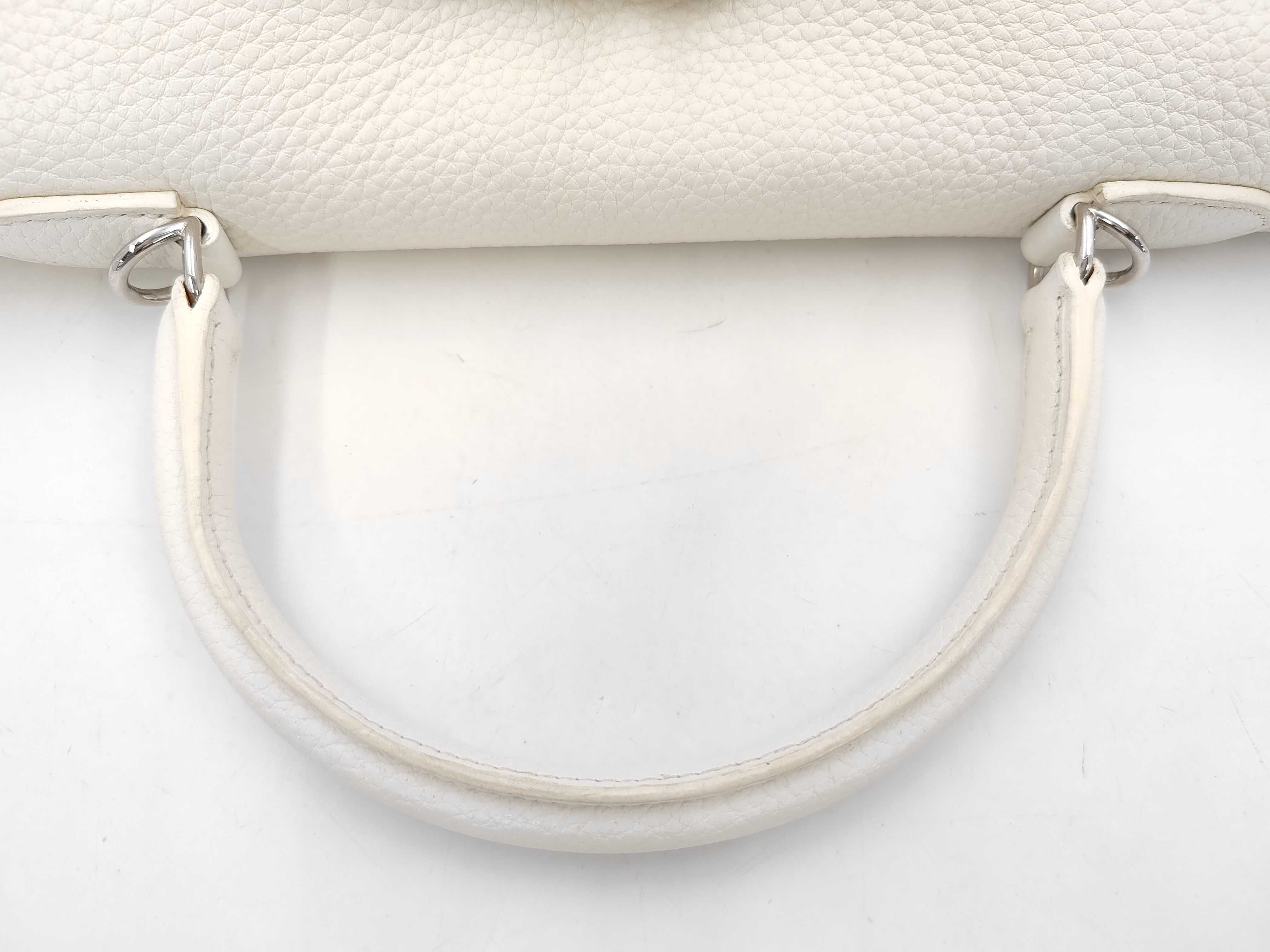 Kelly 35 White Taurillon Clemence Leather Silver Hardware N Stamp Shoulder Bag — view 5