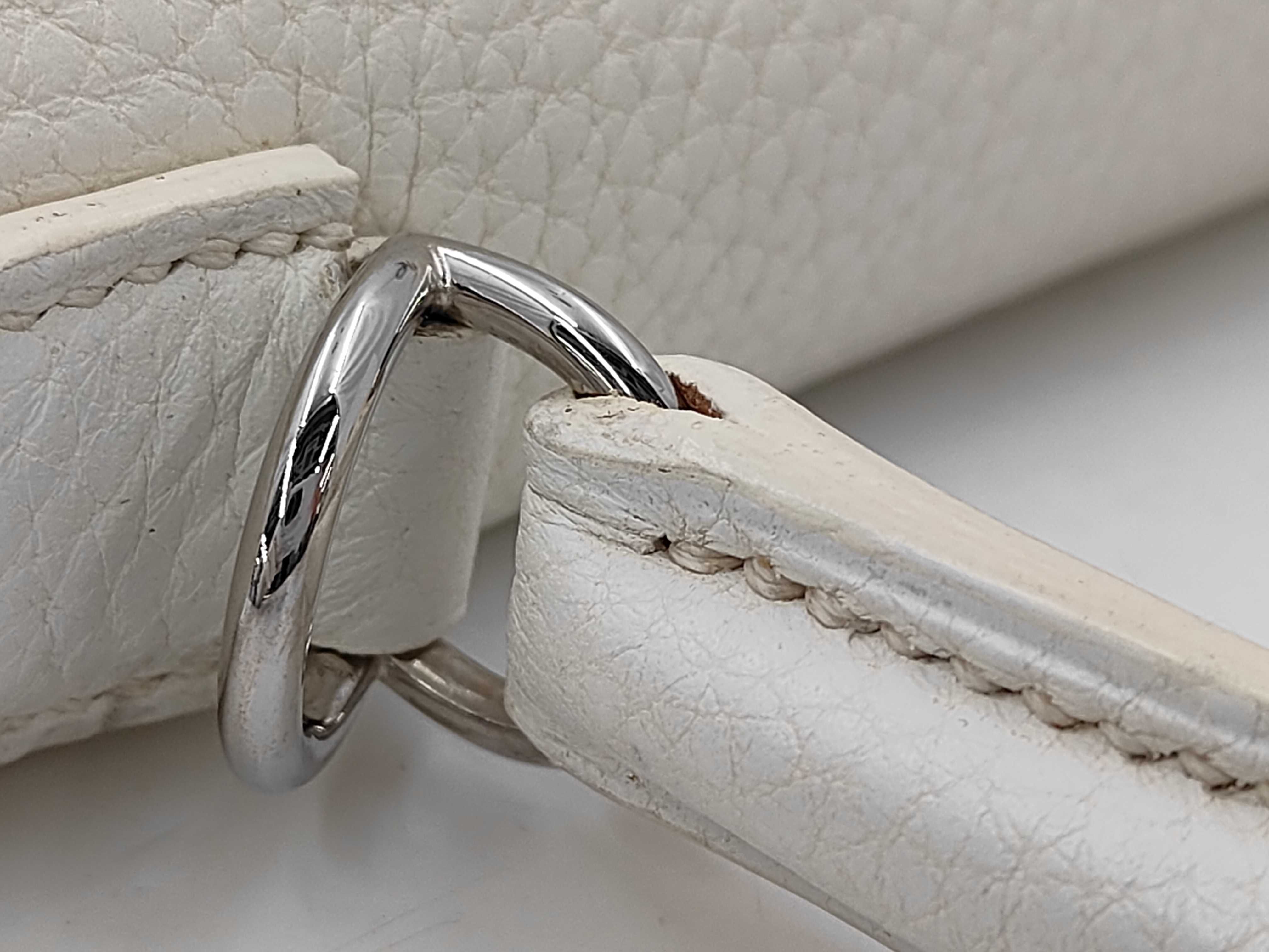 Kelly 35 White Taurillon Clemence Leather Silver Hardware N Stamp Shoulder Bag — view 6