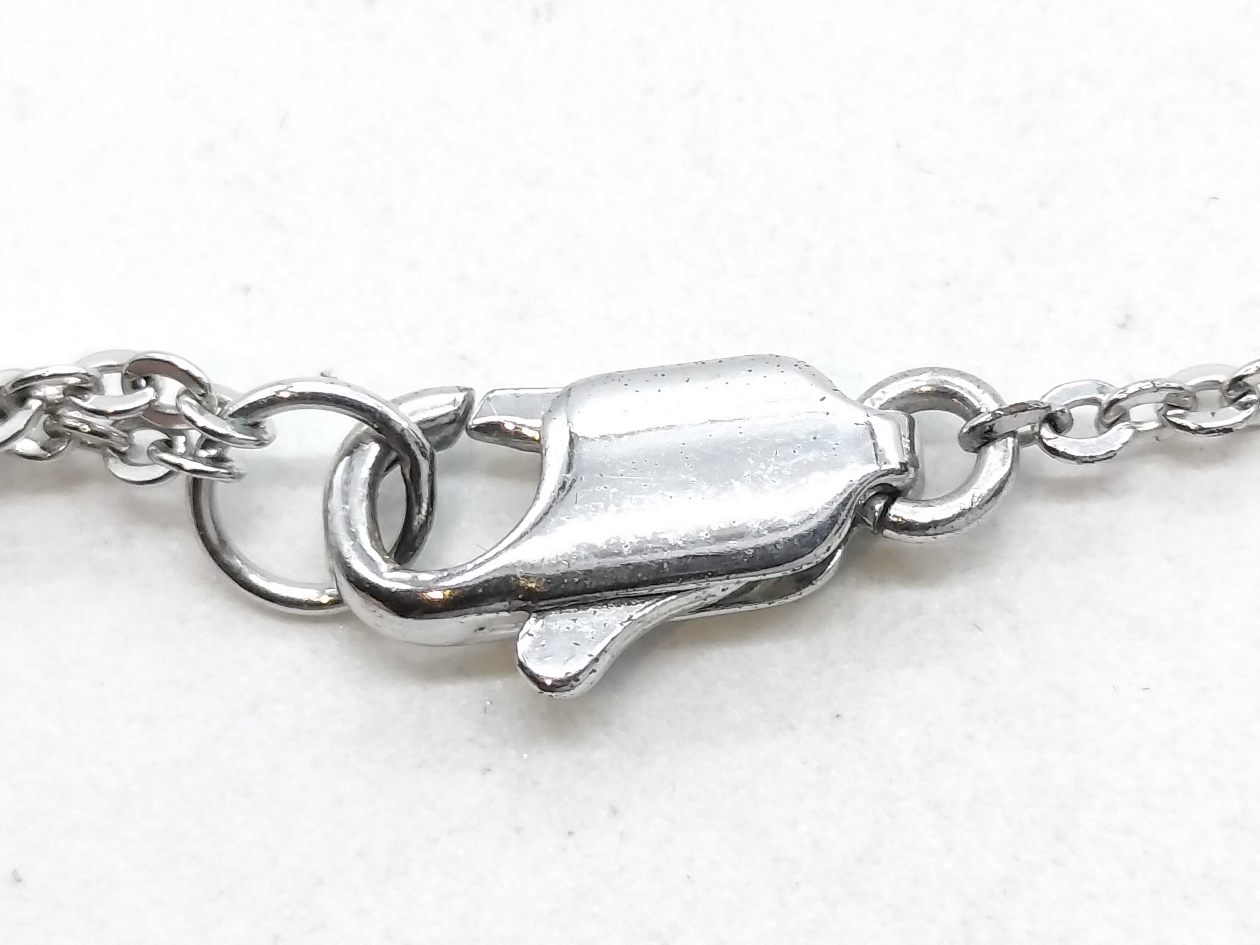 Ribbon Pearl Rhinestone Silver Necklace — view 6