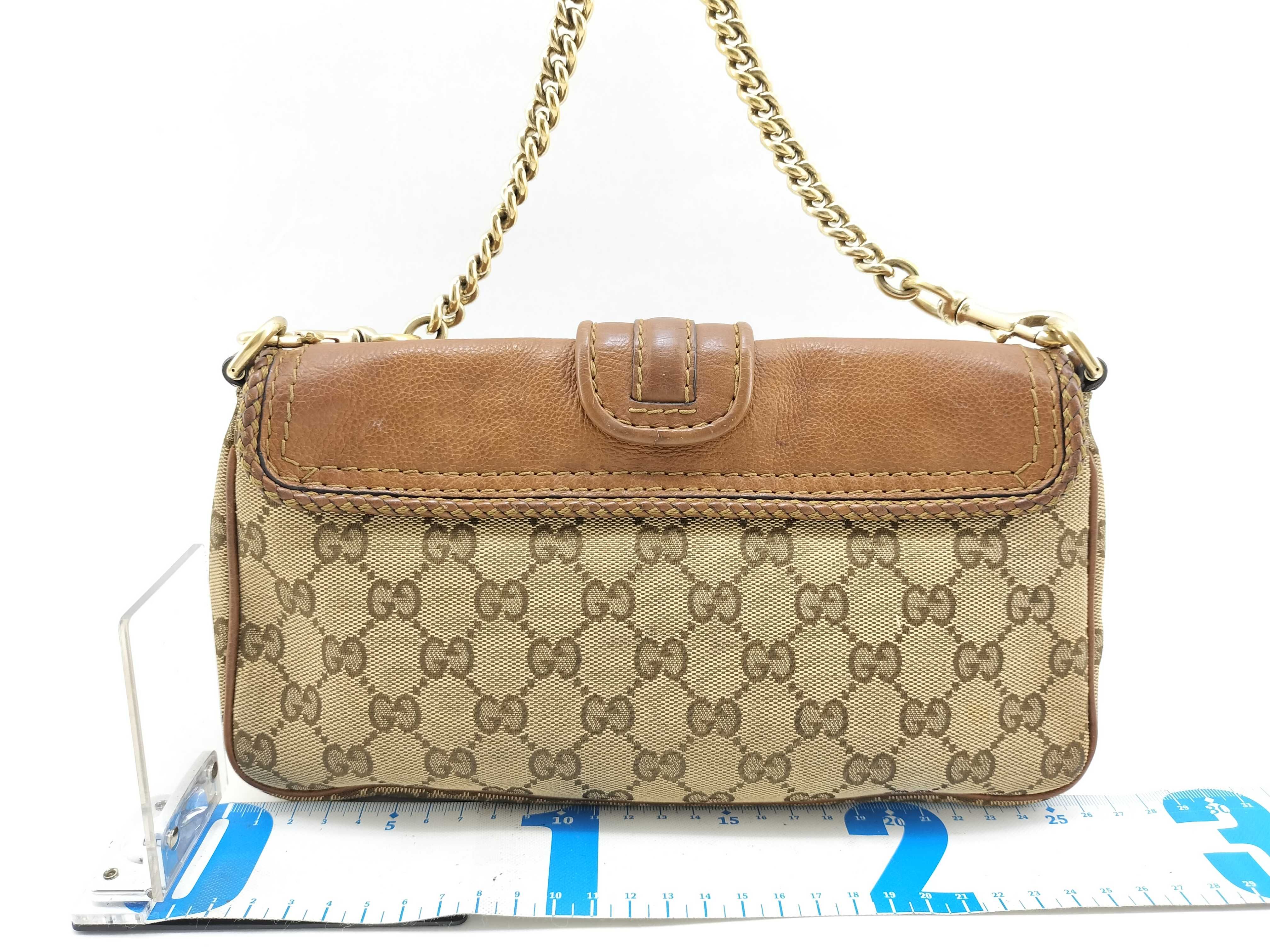 GG Canvas Caramel Canvas GG Monogram Tassel Chain Underarm Bag Pouch — view 2