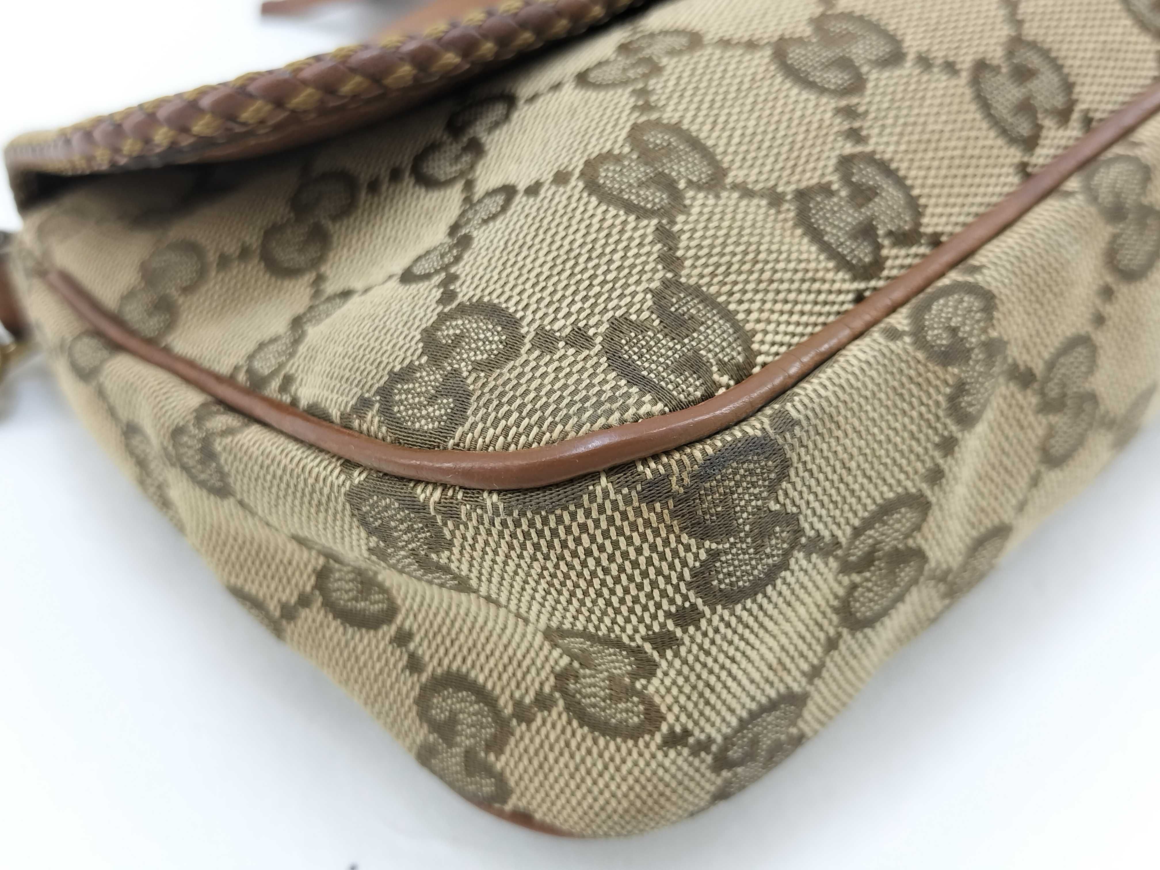 GG Canvas Caramel Canvas GG Monogram Tassel Chain Underarm Bag Pouch — view 4