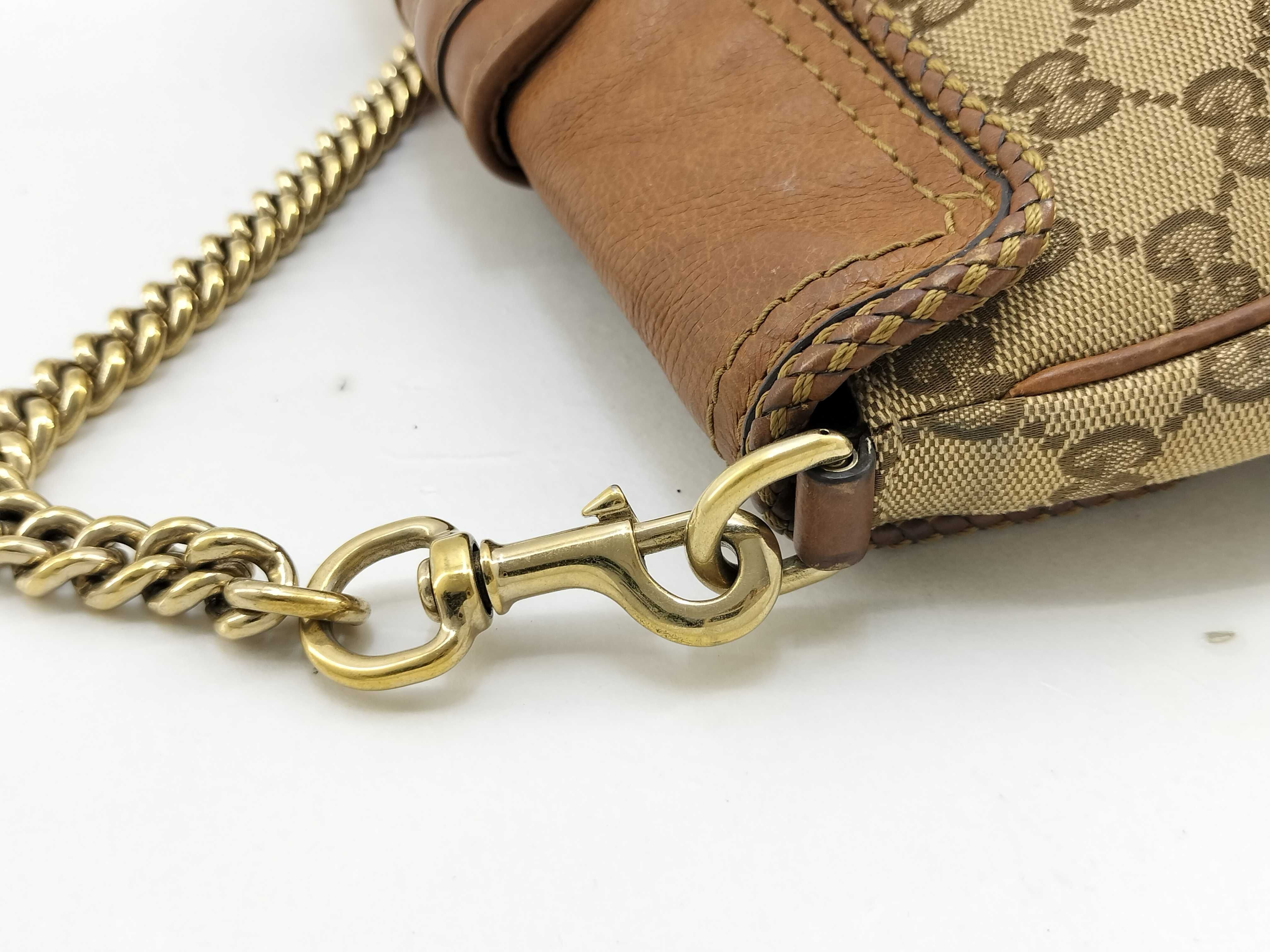 GG Canvas Caramel Canvas GG Monogram Tassel Chain Underarm Bag Pouch — view 6