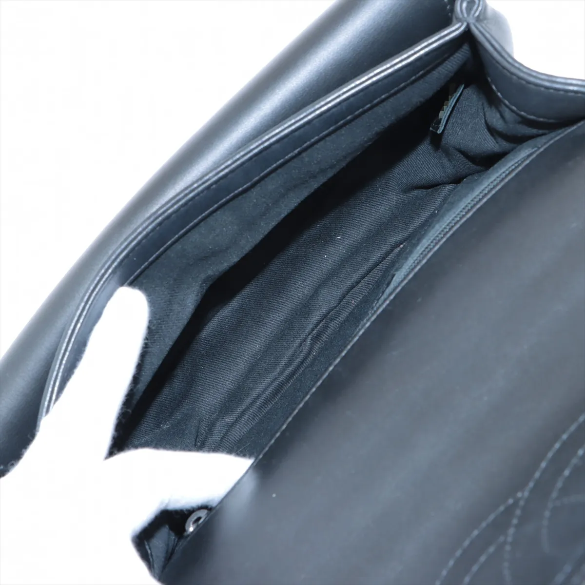 Matelasse Leather Chain Shoulder Bag Coco Eyelet Black Silver Hardware 25278775 25th Series — view 6