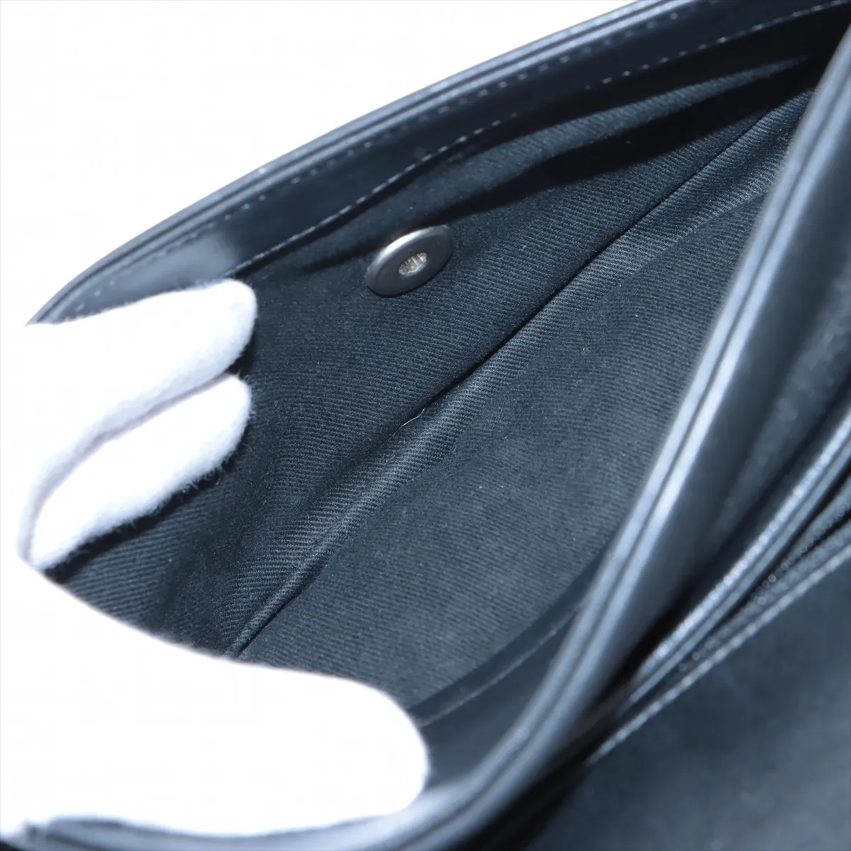 Matelasse Leather Chain Shoulder Bag Coco Eyelet Black Silver Hardware 25278775 25th Series — view 8