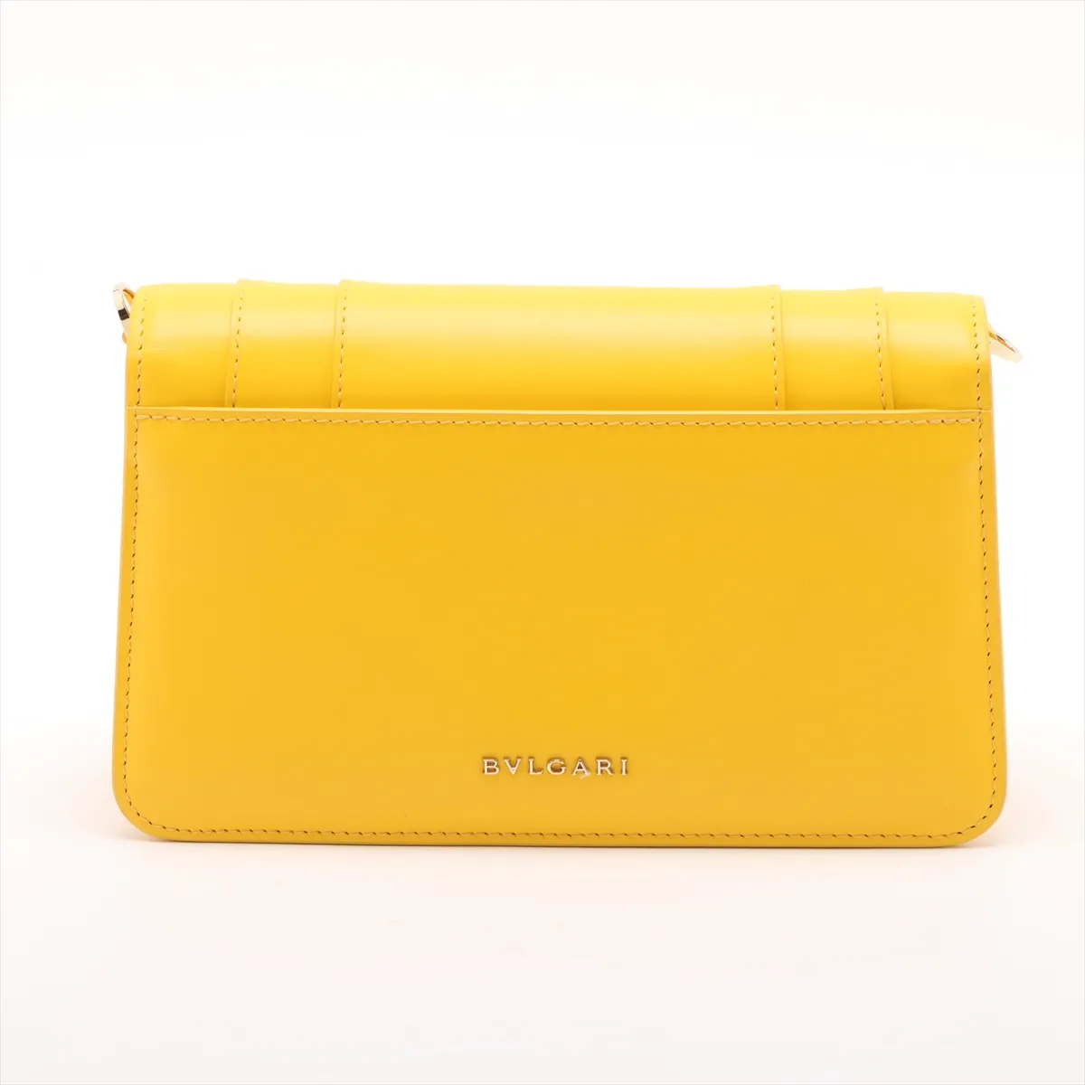 Bulgari Serpenti Forever Leather Shoulder Bag Yellow — view 2
