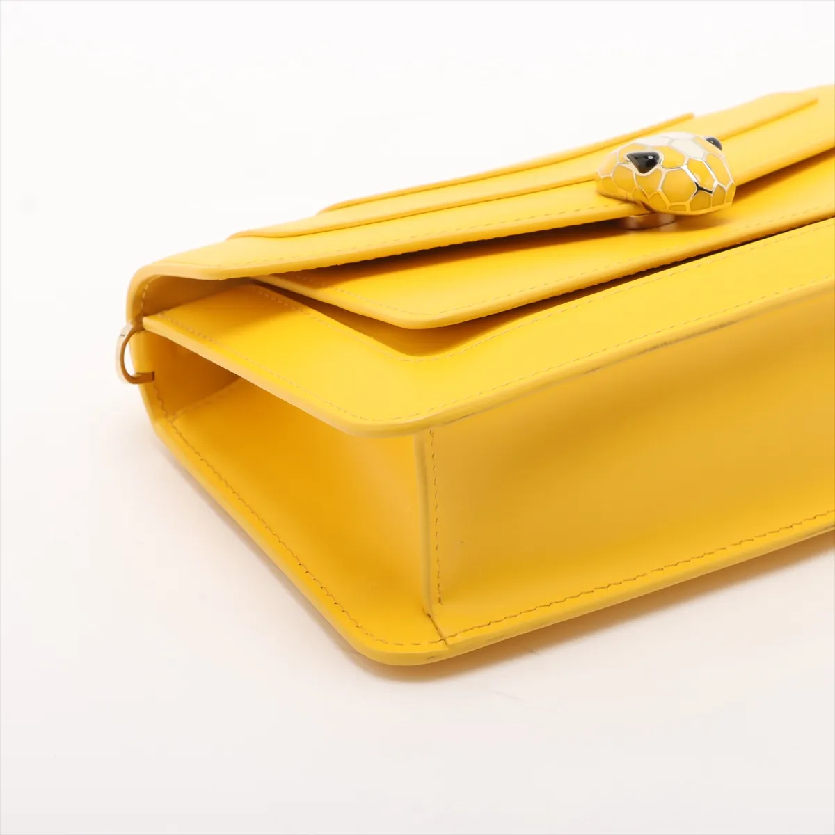 Bulgari Serpenti Forever Leather Shoulder Bag Yellow — view 4