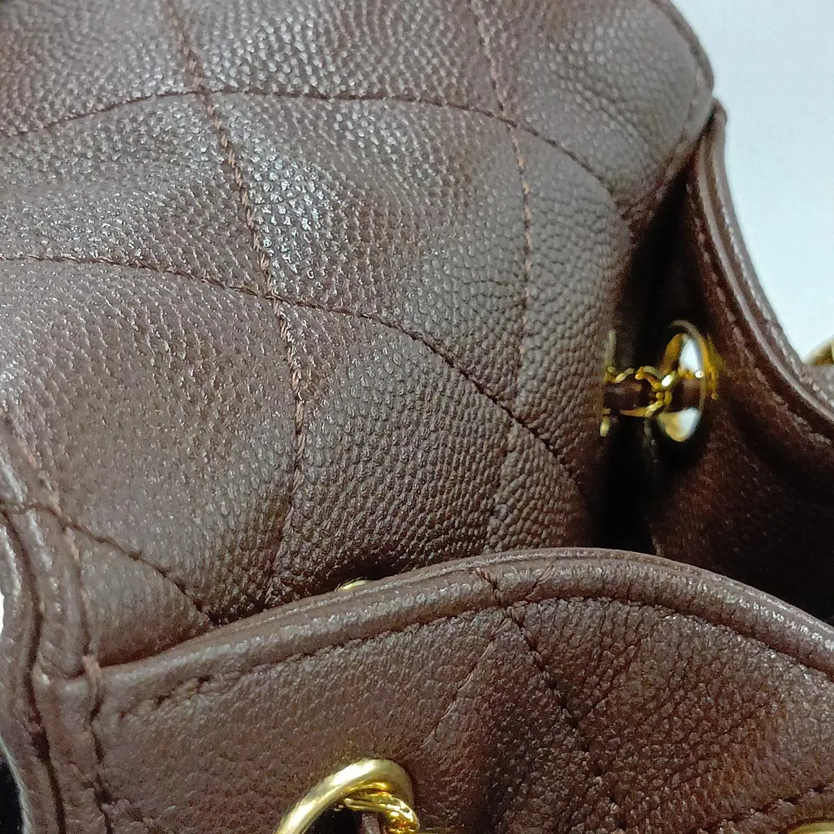 [Individually packaged] Chanel 25 Small Caviar Skin Chain Shoulder Bag, Brown with Gold Hardware, C65ACKPK, Random Plate, AS5293 — view 10