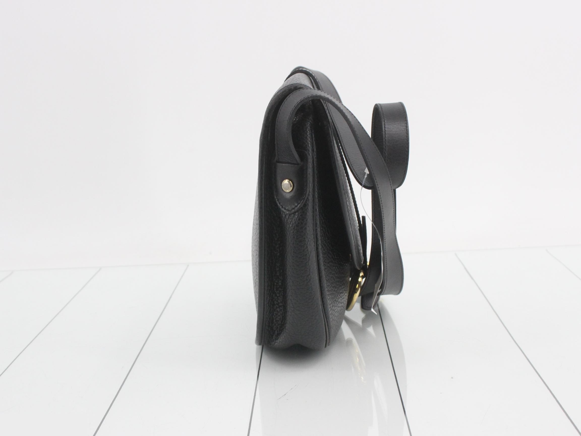 Shoulder bag, black leather — view 4