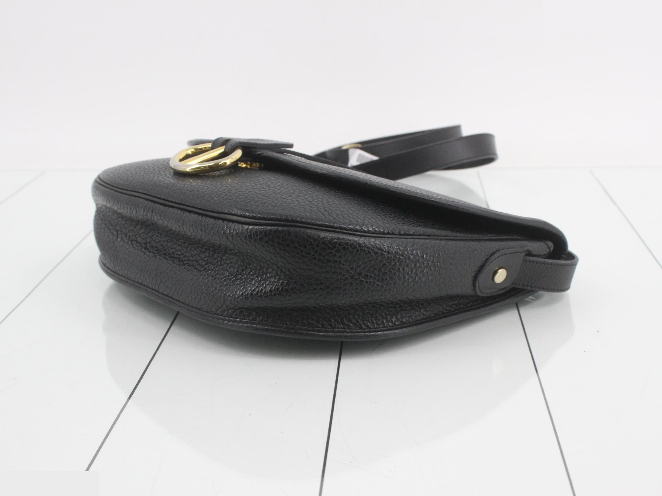Shoulder bag, black leather — view 6