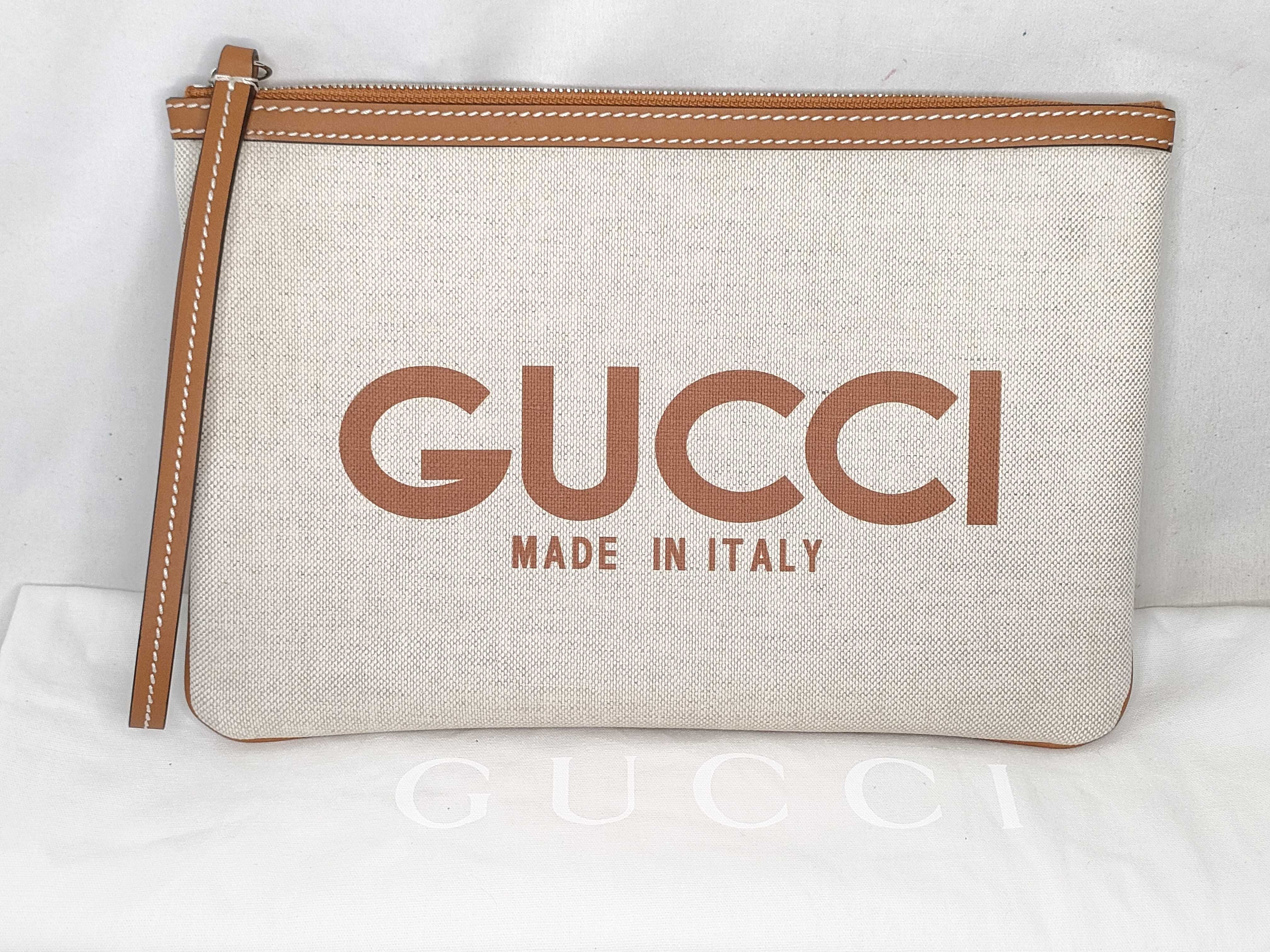 Unused Clutch Bag with Logo Print