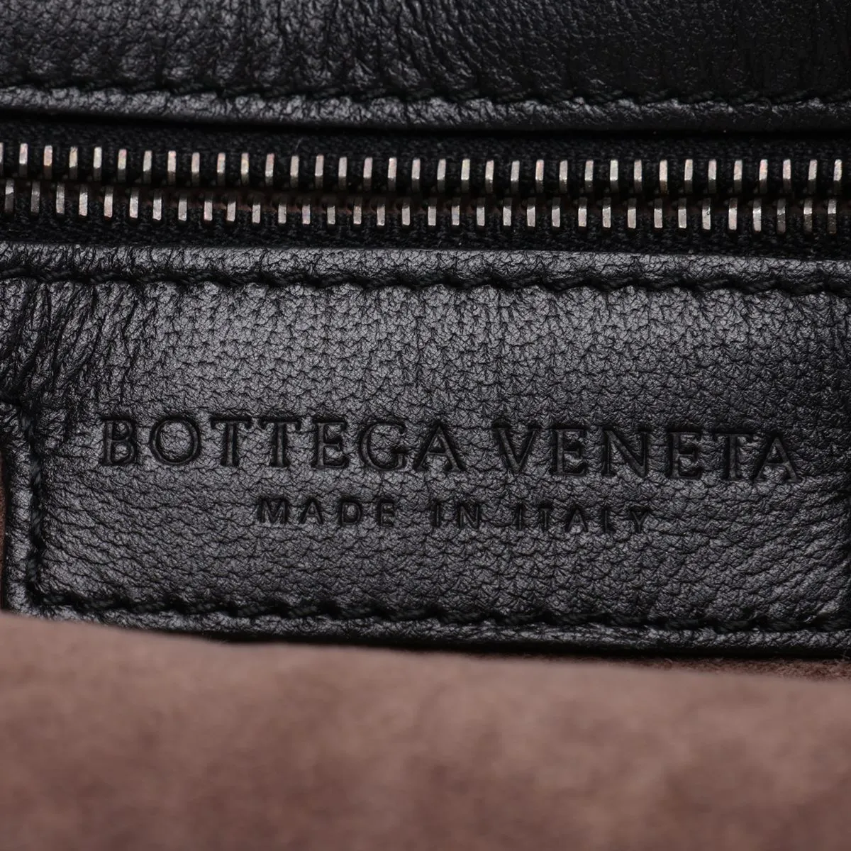 Intrecciato Hobo Leather Shoulder Bag, Black — view 9
