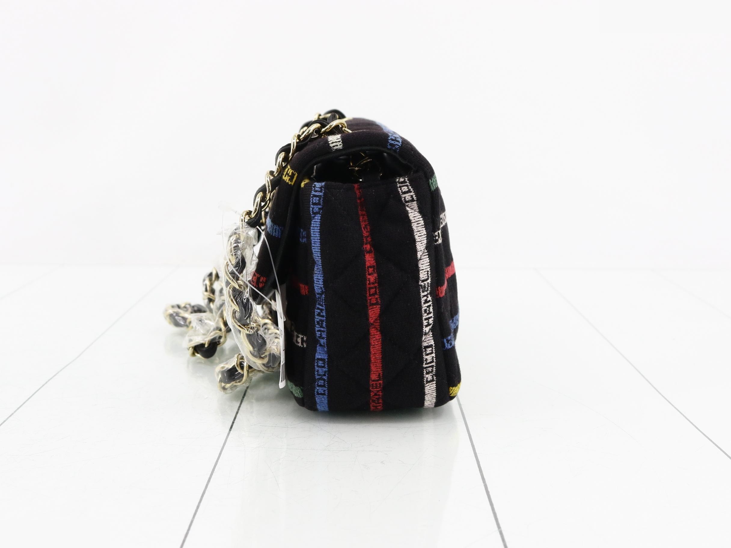 Fabric Mini Matelassé Chain Shoulder Bag — view 3
