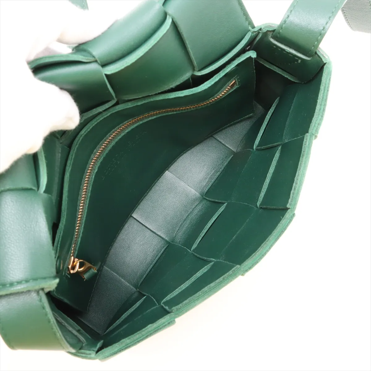 Maxi Intrecciato Cassette Leather Shoulder Bag, Green — view 6