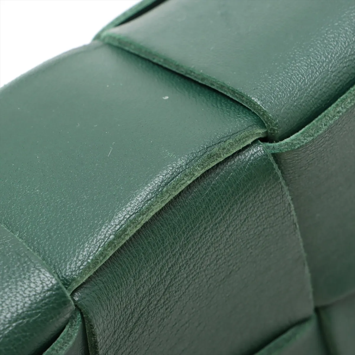 Maxi Intrecciato Cassette Leather Shoulder Bag, Green — view 9