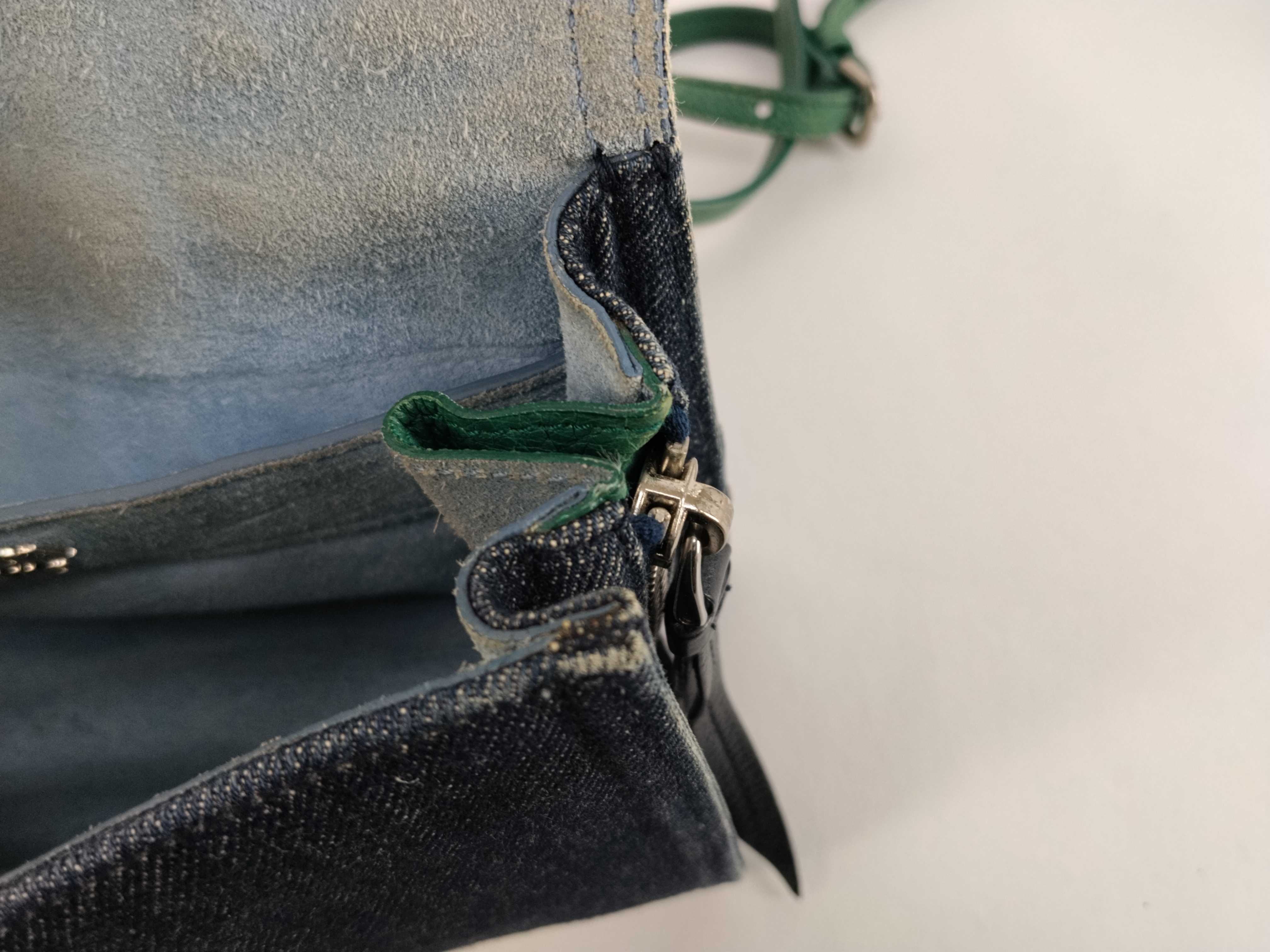 shoulder bag, denim green shoulder bag — view 13