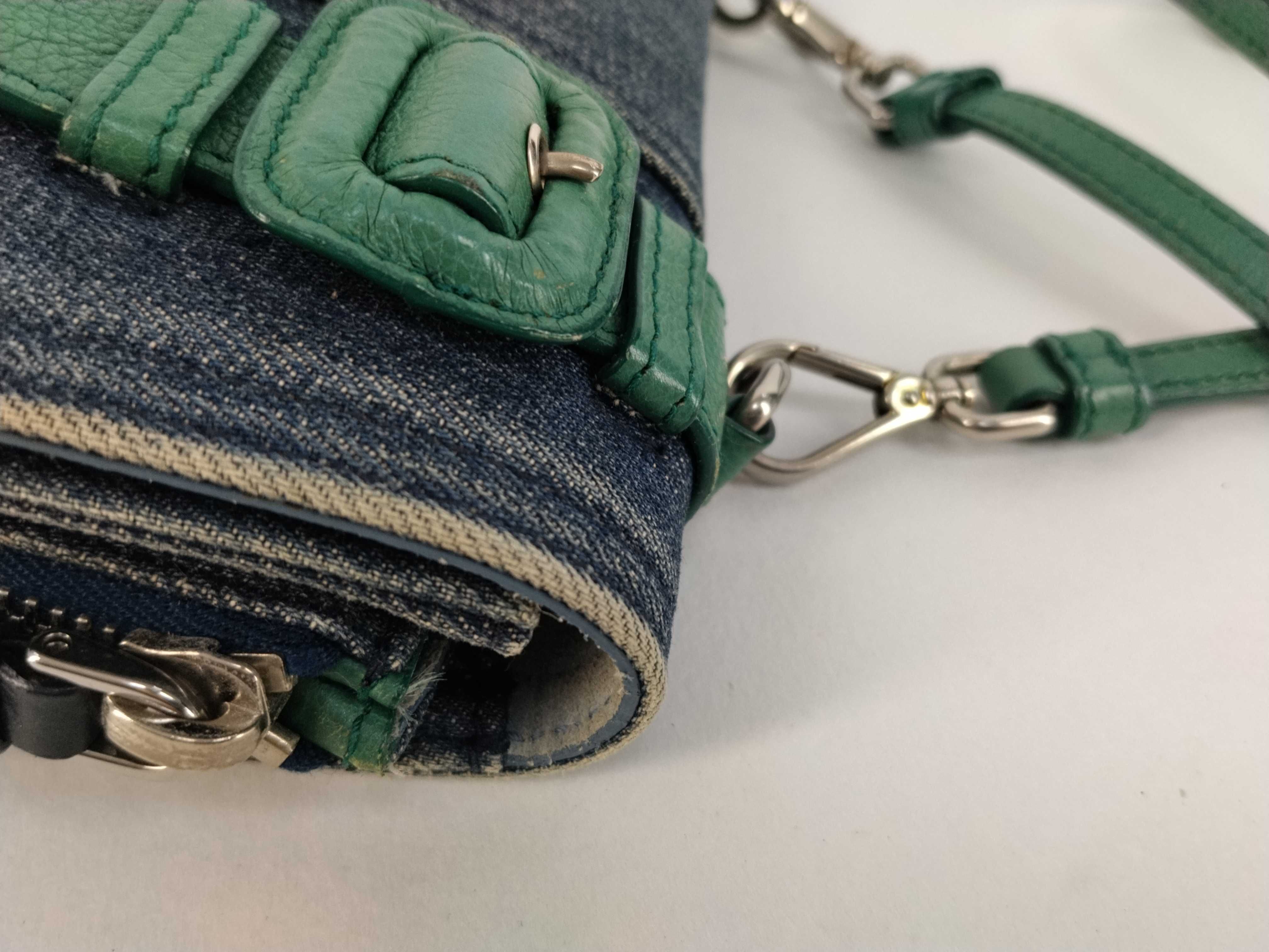 shoulder bag, denim green shoulder bag — view 5